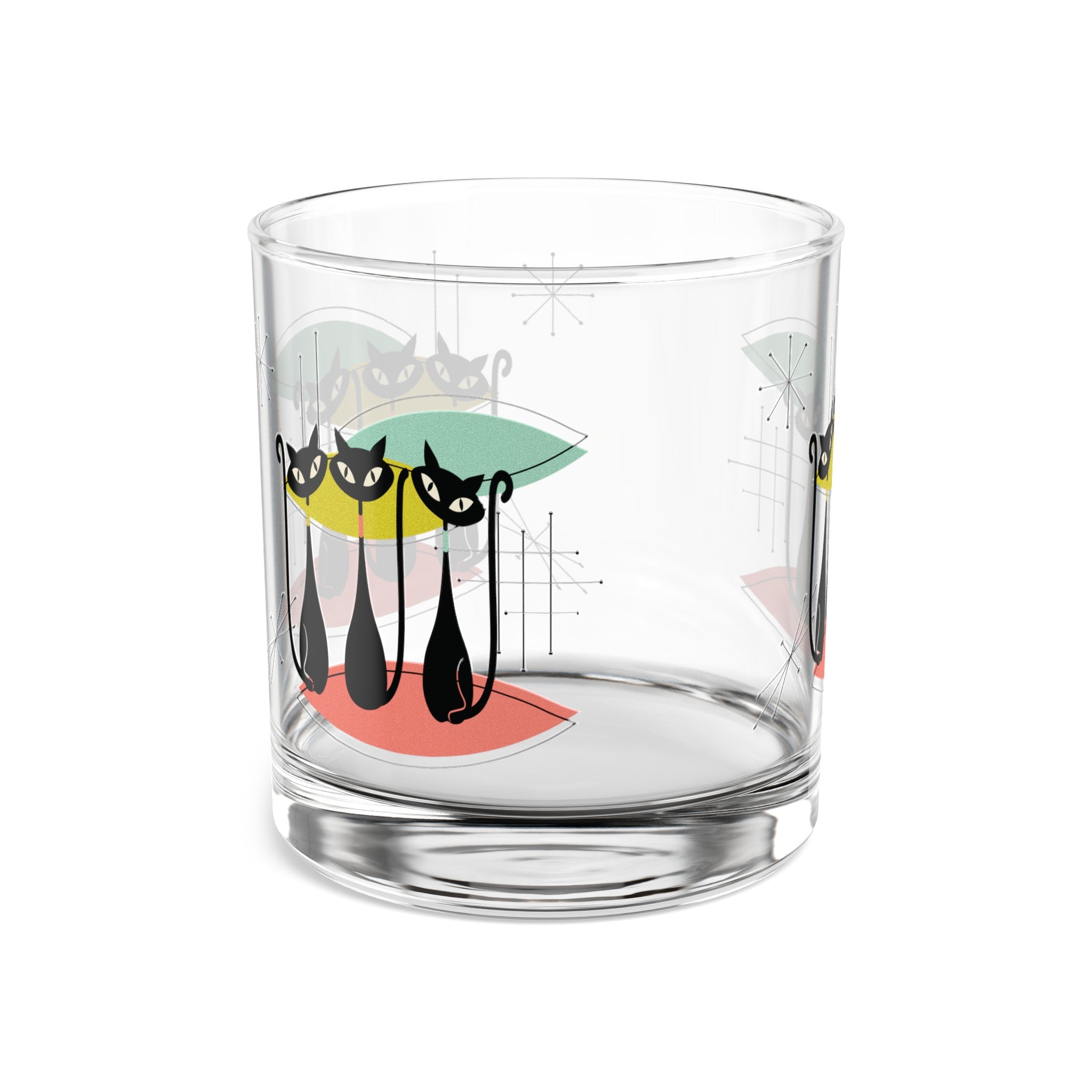 Kate McEnroe New York Retro Atomic Kitschy Cat Rocks Glass, MCM Glassware Gifts, Starburst Party Drinkware, Mid Century Modern Mixology, Atomic Era Cocktail GlassCocktail Glasses30620500494566892343