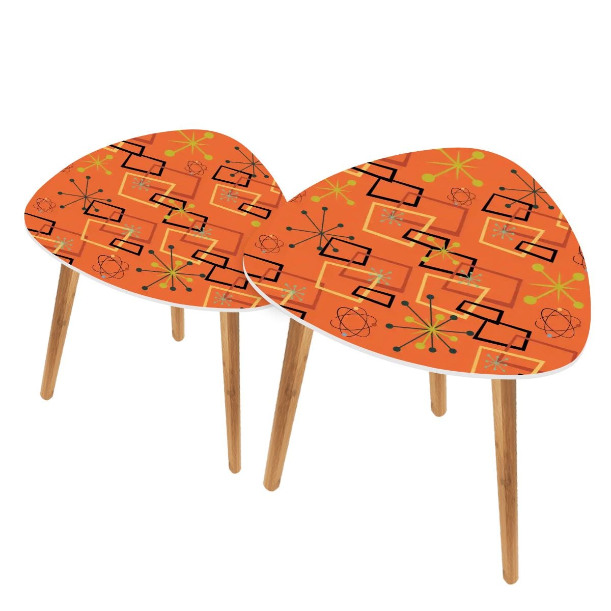 Kate McEnroe New York Retro Atomic Starburst Geometric Mid Century Modern Nesting TablesNesting TablesthY57F0ZfS
