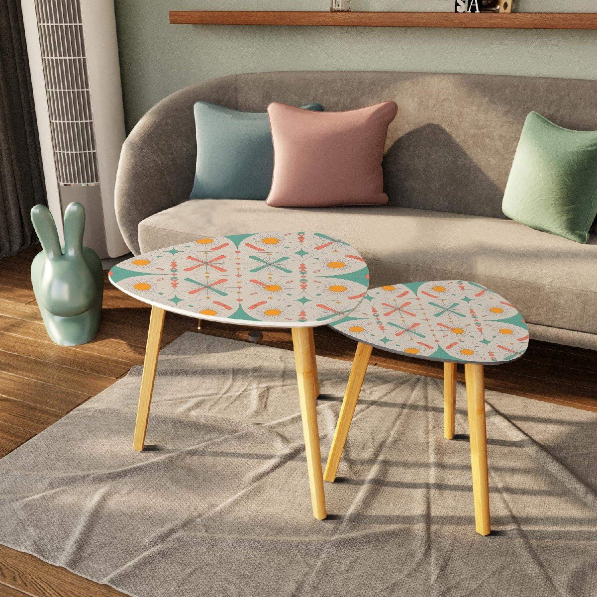 Kate McEnroe New York Retro Atomic Starburst Nesting Tables, Mid Century Modern Accent SetNesting TablesWh7HdatlWb