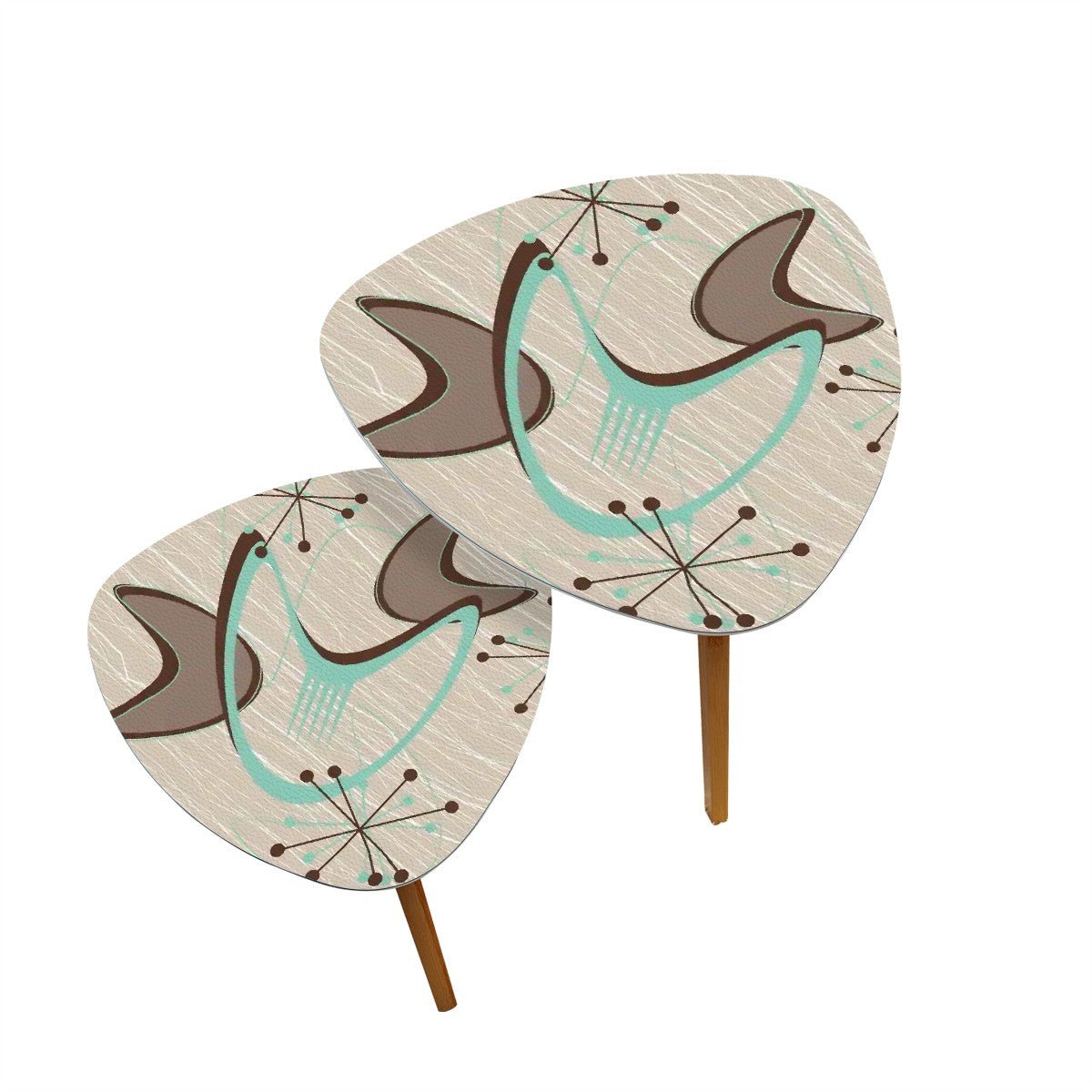 Kate McEnroe New York Retro Atomic Starburst Nesting Tables, Mid Century Modern Boomerang Accent FurnitureNesting TablesRqaCQj5O94