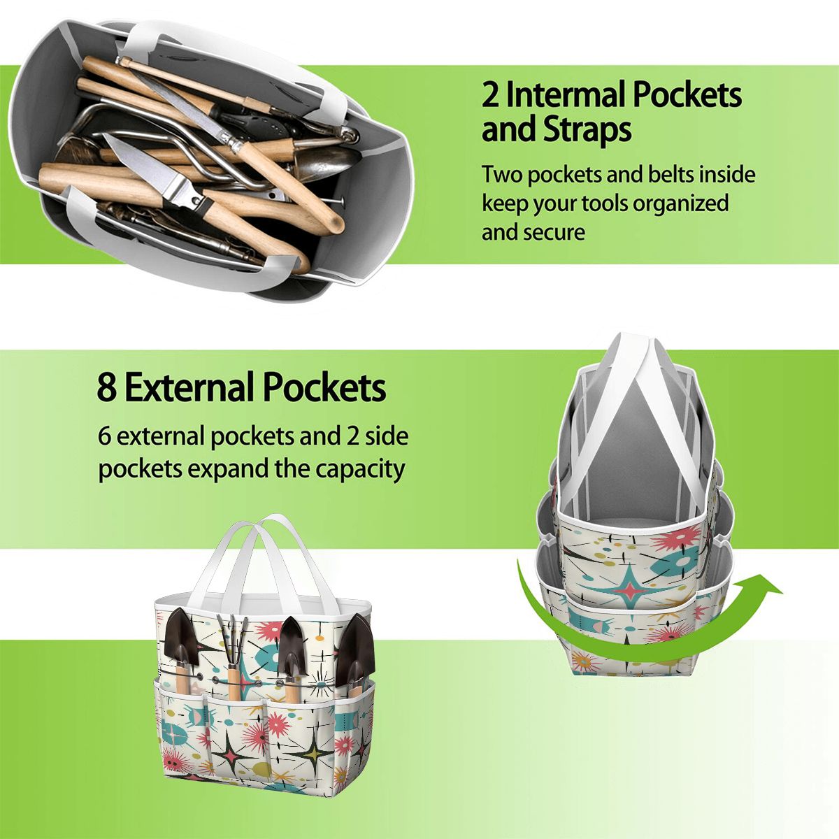 Kate McEnroe New York Retro Atomic Starburst Sputnik Mid Century Modern Garden Tool BagGarden Tool BagGFaV8pOh96