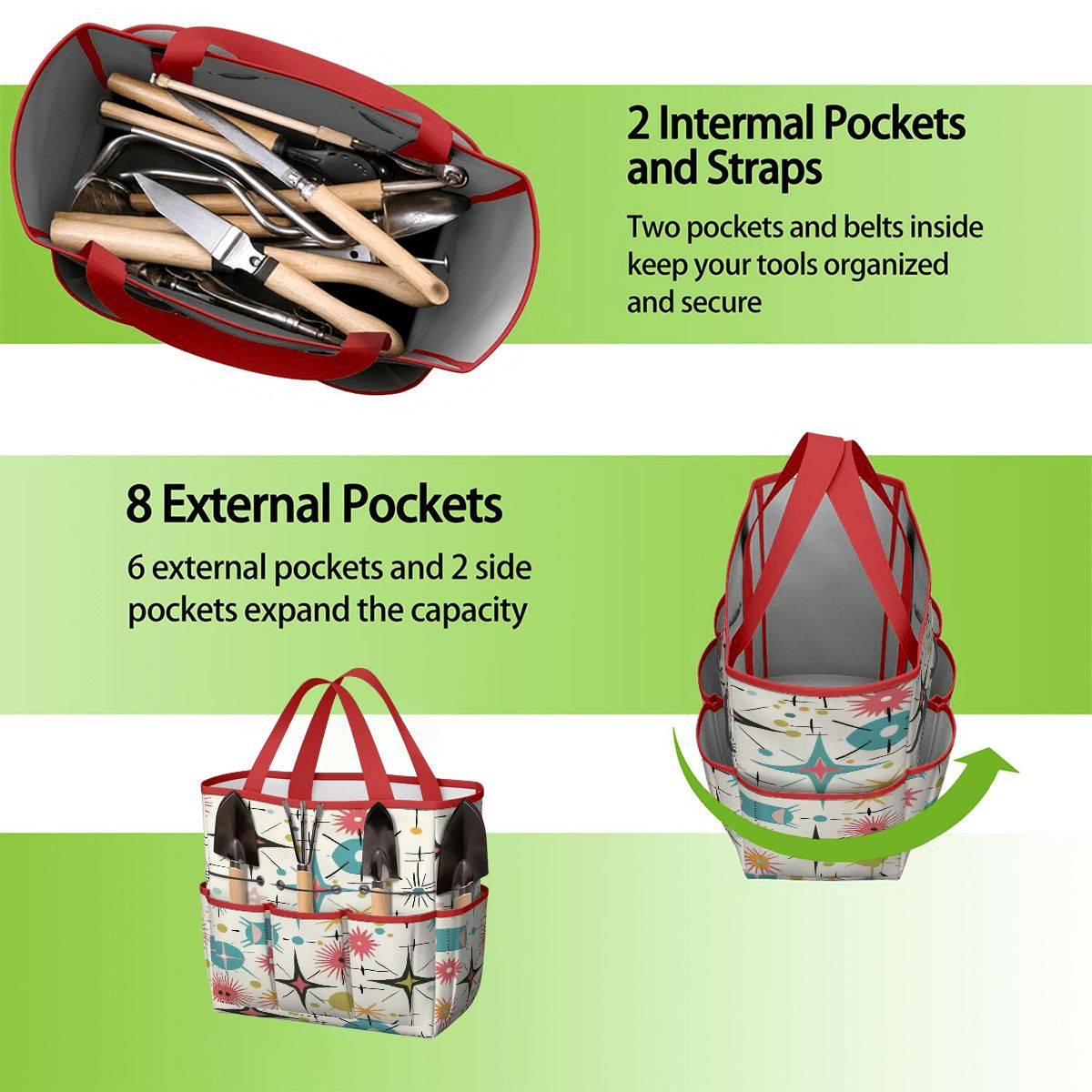 Kate McEnroe New York Retro Atomic Starburst Sputnik Mid Century Modern Garden Tool BagGarden Tool BagL1FvUyFuNf