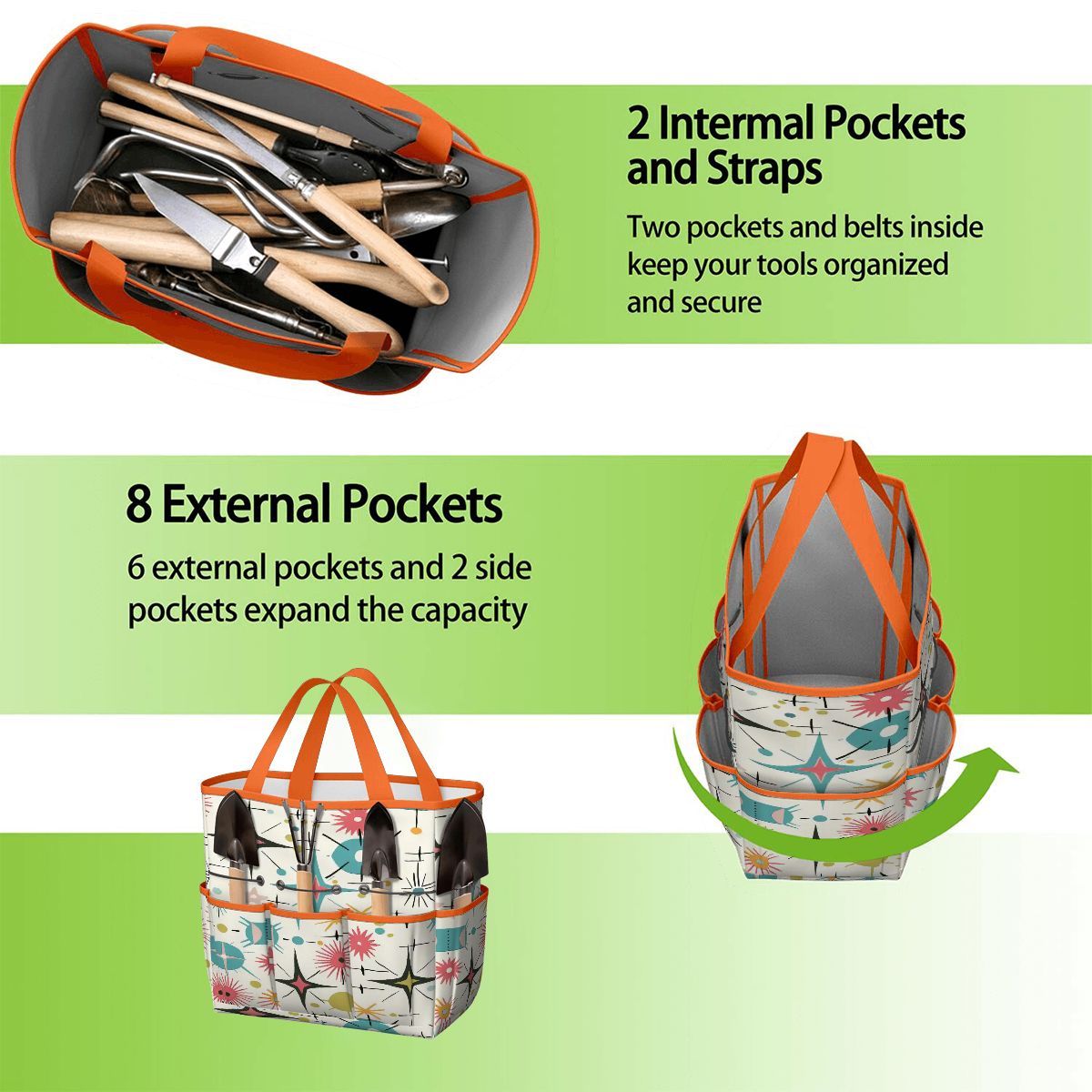 Kate McEnroe New York Retro Atomic Starburst Sputnik Mid Century Modern Garden Tool BagGarden Tool BagL1FvUyFuNf
