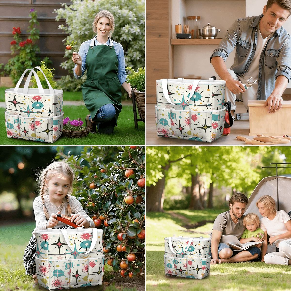 Kate McEnroe New York Retro Atomic Starburst Sputnik Mid Century Modern Garden Tool BagGarden Tool BagL1FvUyFuNf