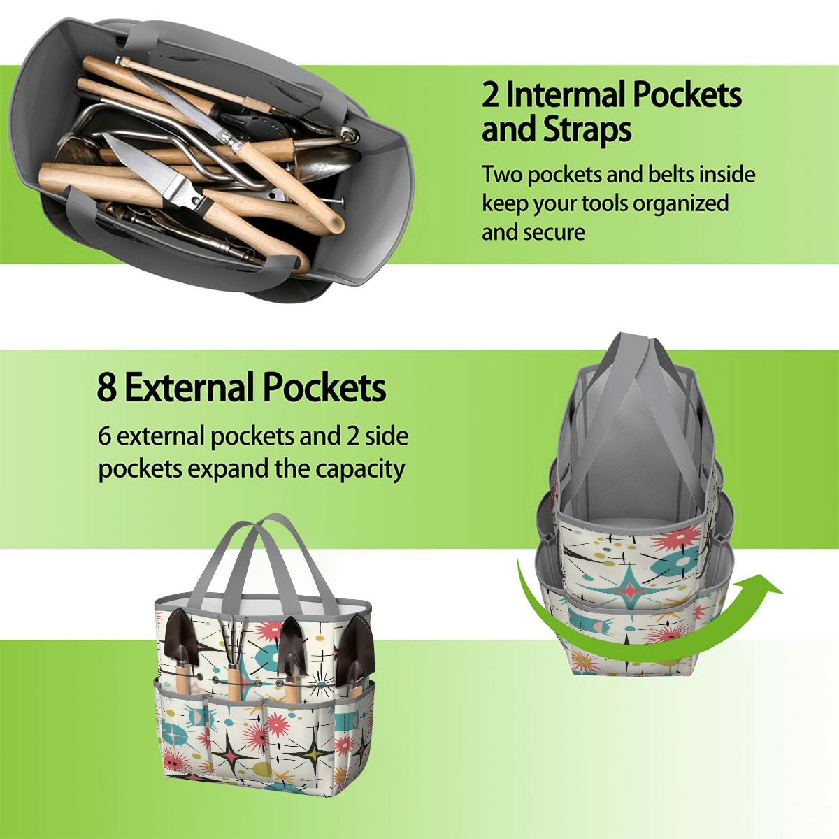 Kate McEnroe New York Retro Atomic Starburst Sputnik Mid Century Modern Garden Tool BagGarden Tool BagL1FvUyFuNf