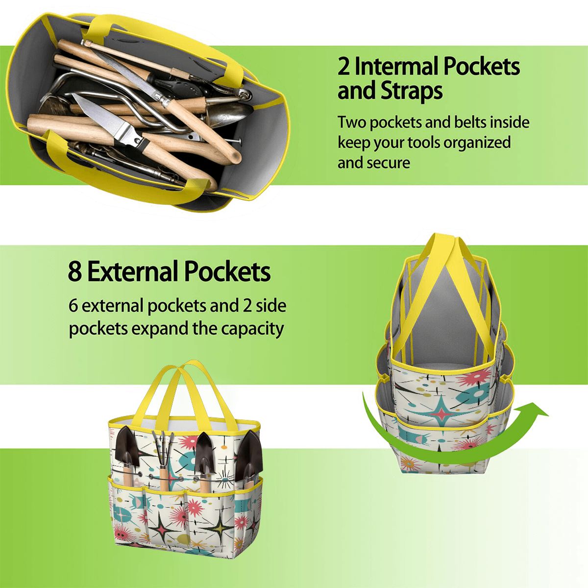 Kate McEnroe New York Retro Atomic Starburst Sputnik Mid Century Modern Garden Tool BagGarden Tool BagL1FvUyFuNf