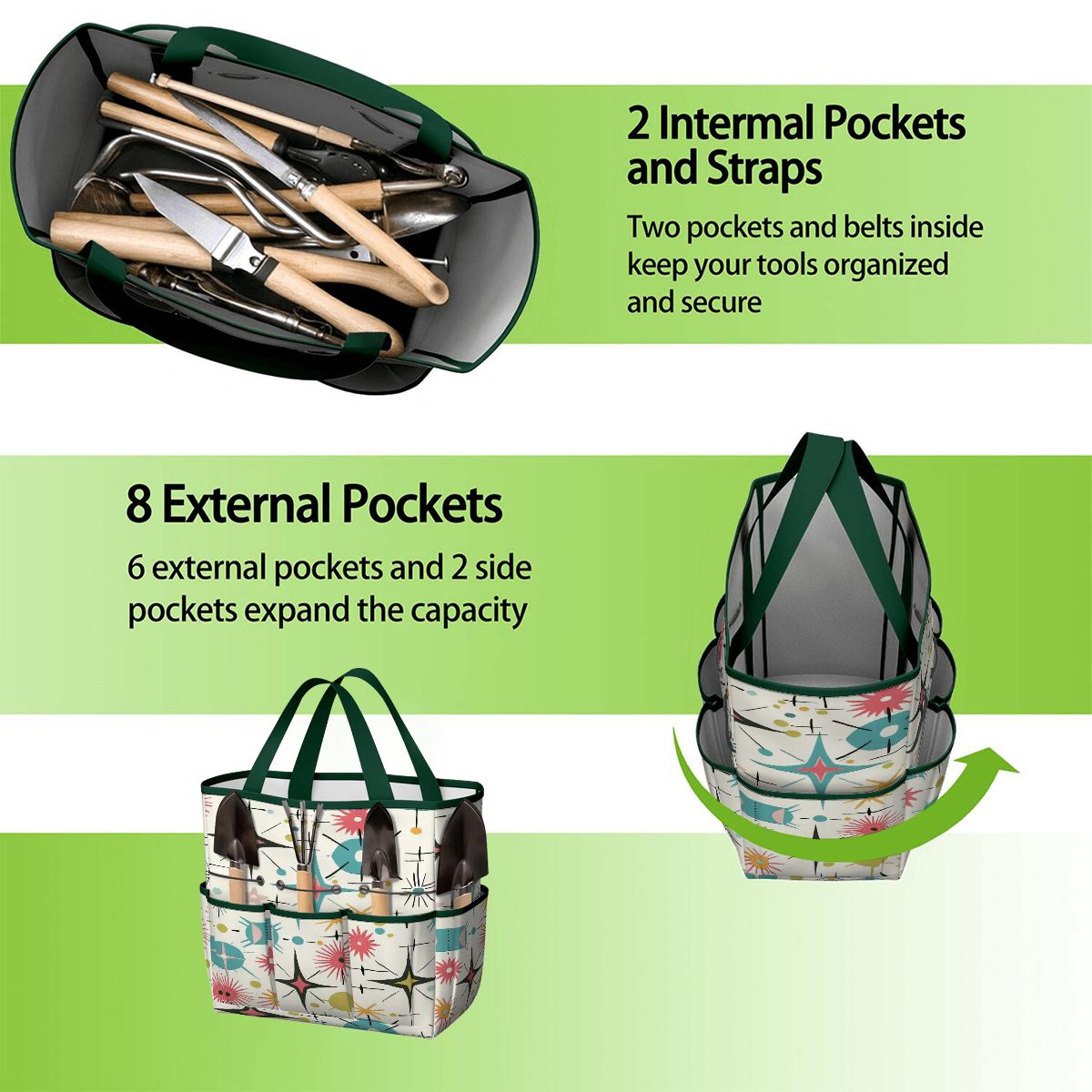 Kate McEnroe New York Retro Atomic Starburst Sputnik Mid Century Modern Garden Tool BagGarden Tool BagL1FvUyFuNf