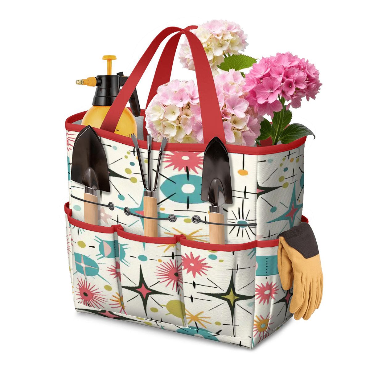 Kate McEnroe New York Retro Atomic Starburst Sputnik Mid Century Modern Garden Tool BagGarden Tool BagUoucS2tGWA