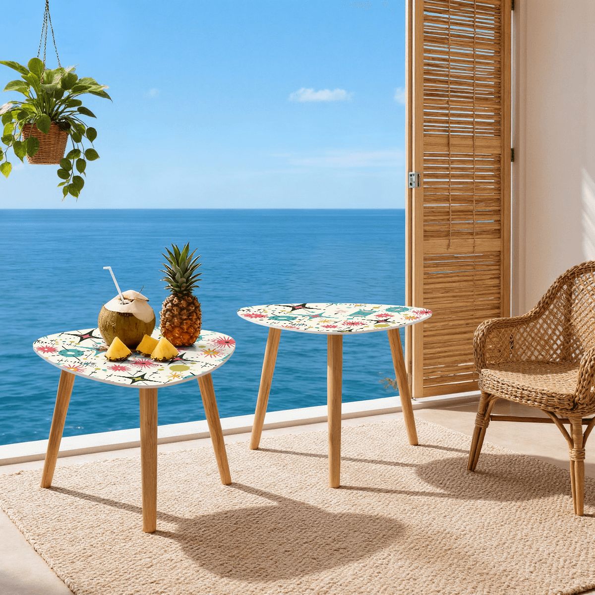 Kate McEnroe New York Retro Atomic Starburst Sputnik Mid Century Modern Nesting TablesNesting TablesjzNx18NWa6