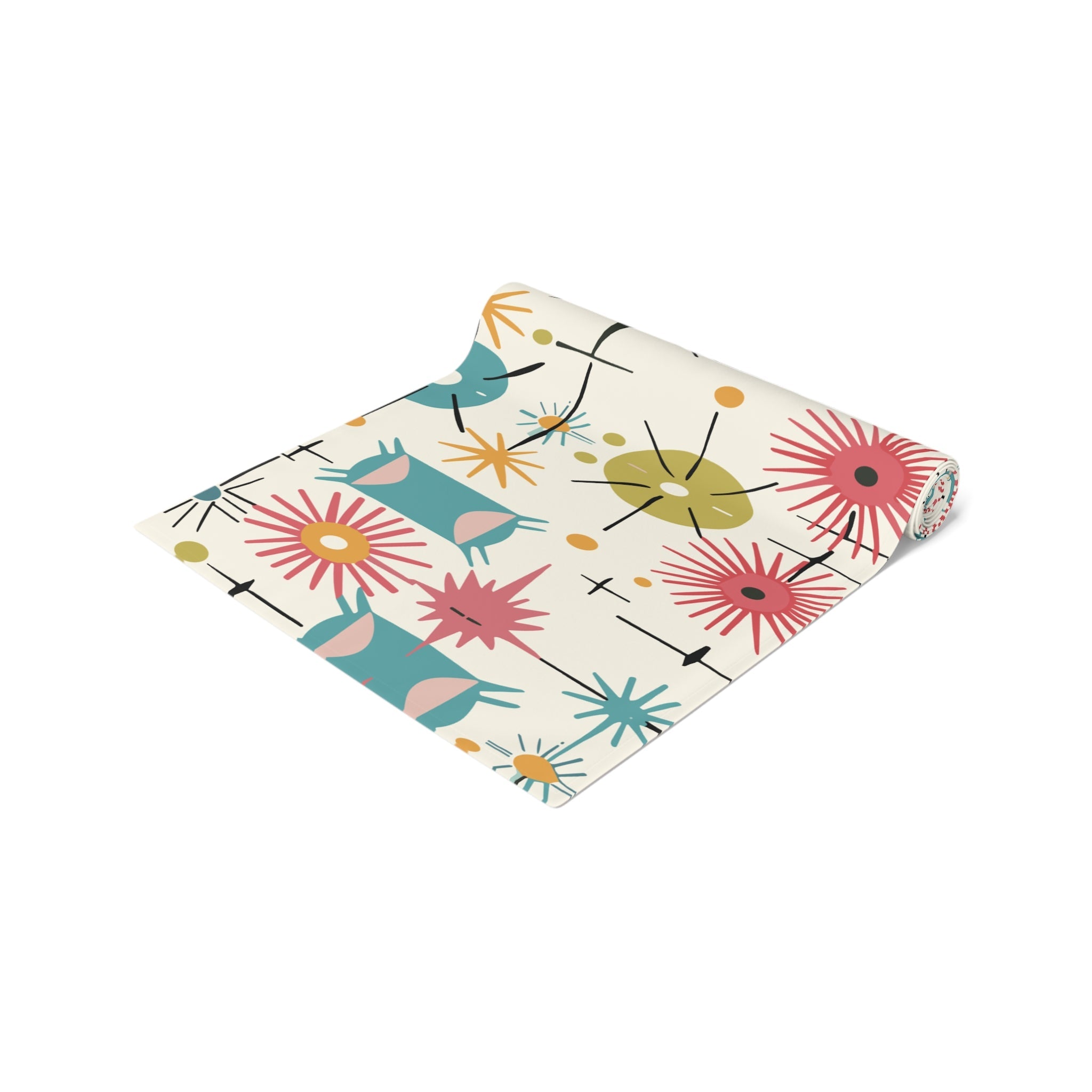 Kate McEnroe New York Retro Atomic Starburst Table Runner Mid Century Modern Dining Table LinensTable Runners39478693400367667217