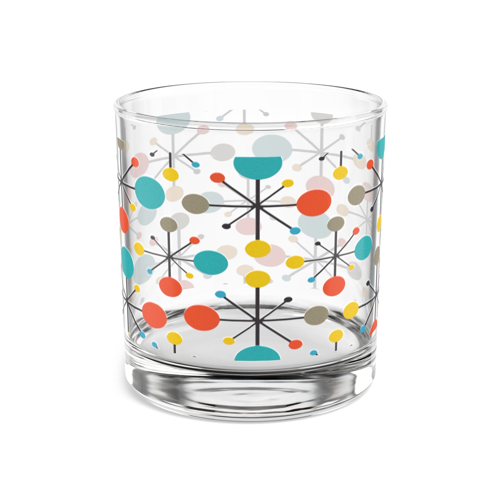 Kate McEnroe New York Retro Atomic Starburst Whiskey Glass, Mid Century Modern Old Fashioned Lowball, 10oz Rocks Glass, MCM BarwareCocktail Glasses12894316790921976461