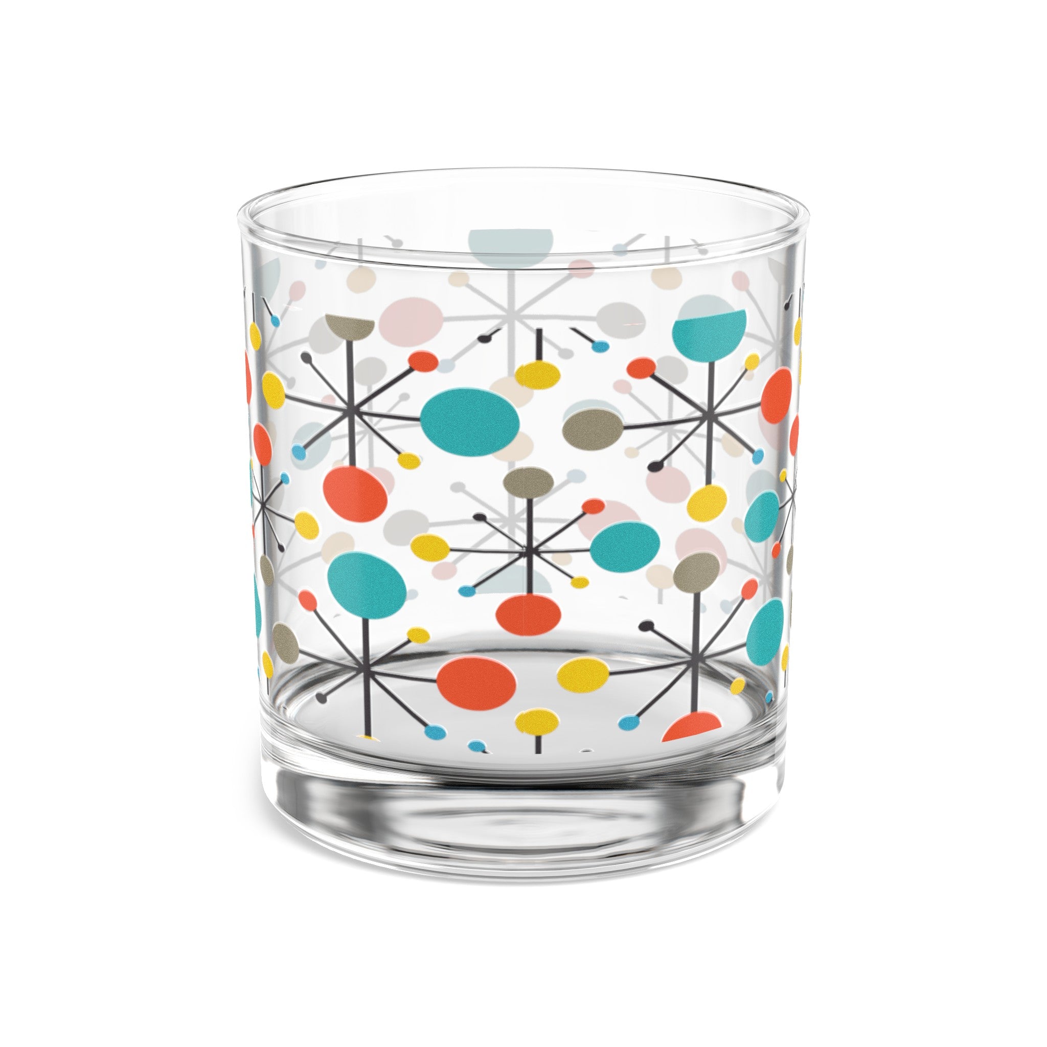 Kate McEnroe New York Retro Atomic Starburst Whiskey Glass, Mid Century Modern Old Fashioned Lowball, 10oz Rocks Glass, MCM BarwareCocktail Glasses12894316790921976461