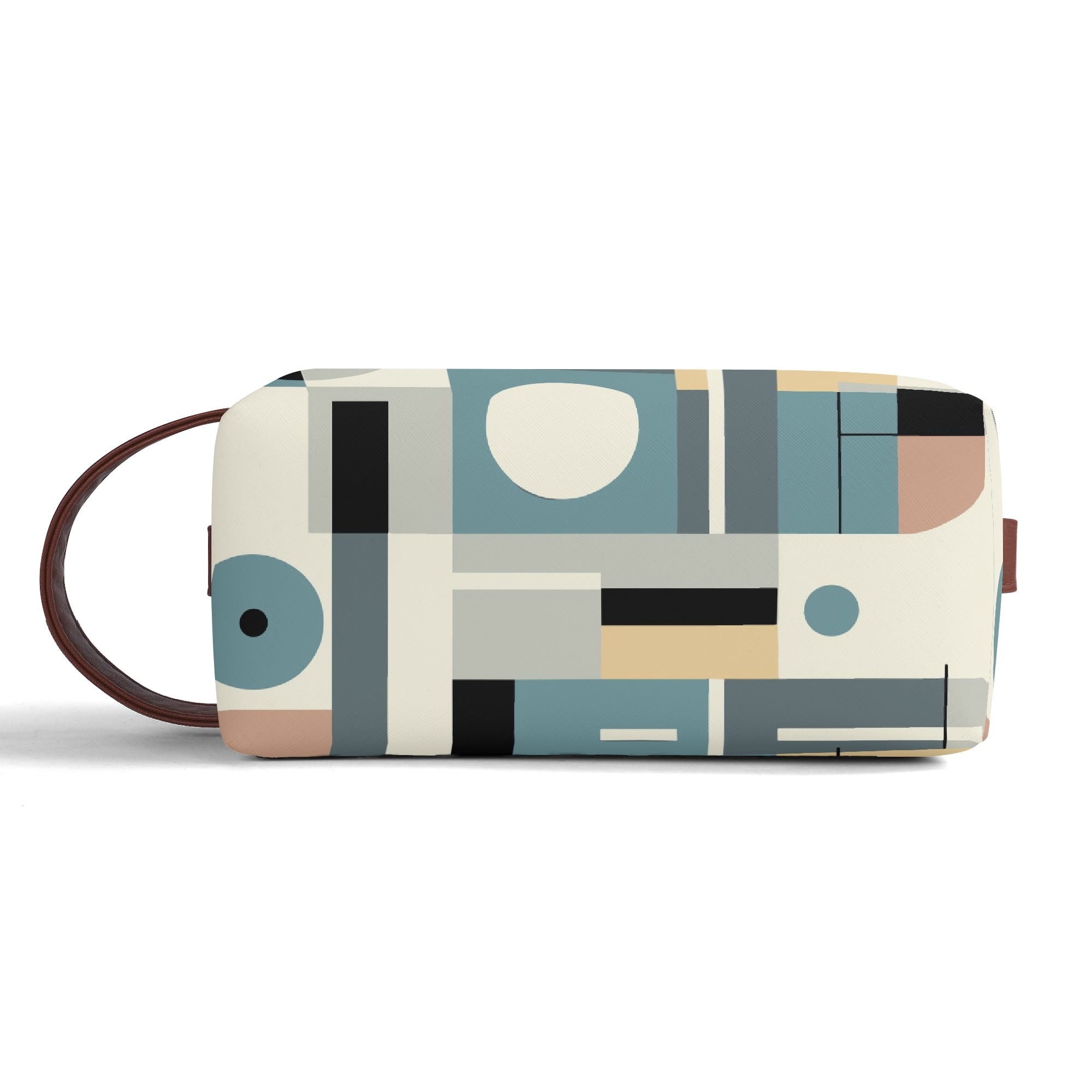 Kate McEnroe New York Retro Bauhaus Geometric Toiletry Bag, Mid Century Modern Mod Dopp Kit, 50s Abstract Travel OrganizerCosmetic & Toiletry BagsWLXV5XXW - 1
