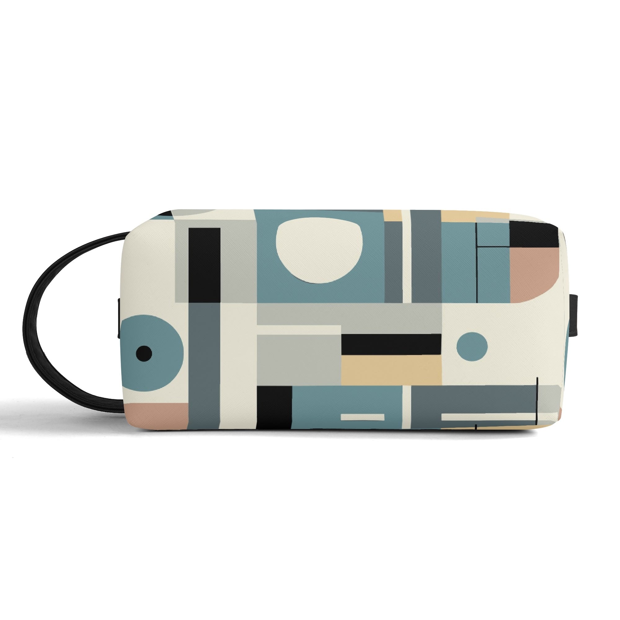 Kate McEnroe New York Retro Bauhaus Geometric Toiletry Bag, Mid Century Modern Mod Dopp Kit, 50s Abstract Travel OrganizerCosmetic & Toiletry BagsWLXV5XXW - 2