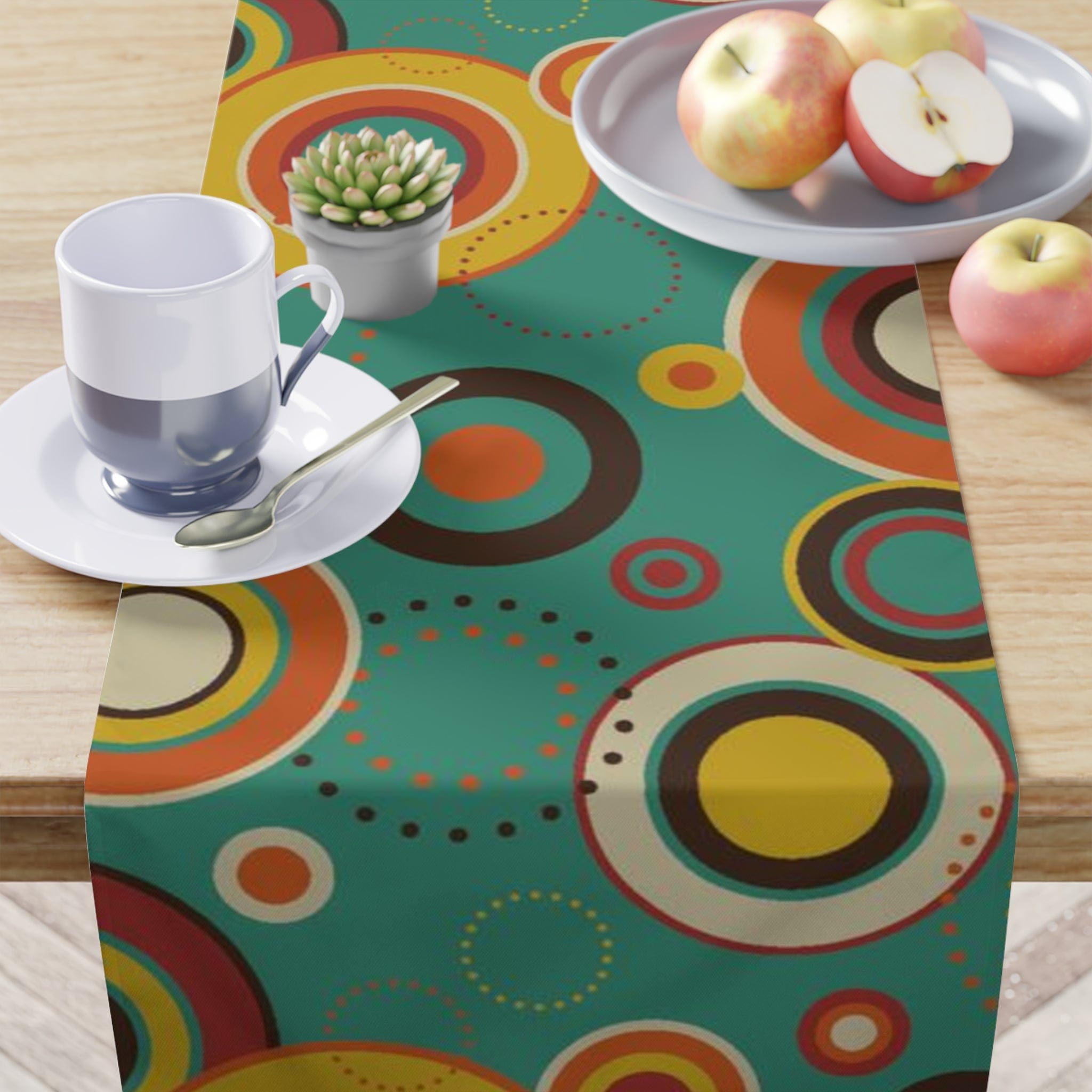 Kate McEnroe New York Retro Bold Geometric Circles Cotton Twill Table RunnerTable RunnersTableRunner - CottonTwill - 16x72 - 20220809195334821