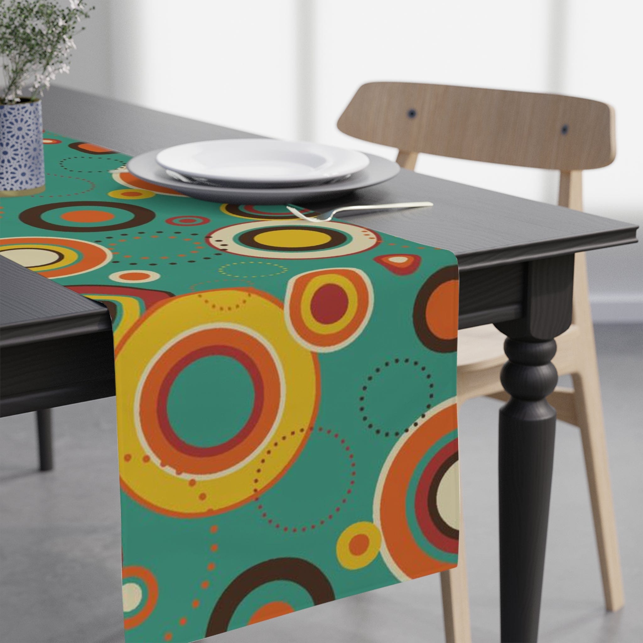 Kate McEnroe New York Retro Bold Geometric Circles Cotton Twill Table RunnerTable RunnersTableRunner - CottonTwill - 16x72 - 20220809195334821