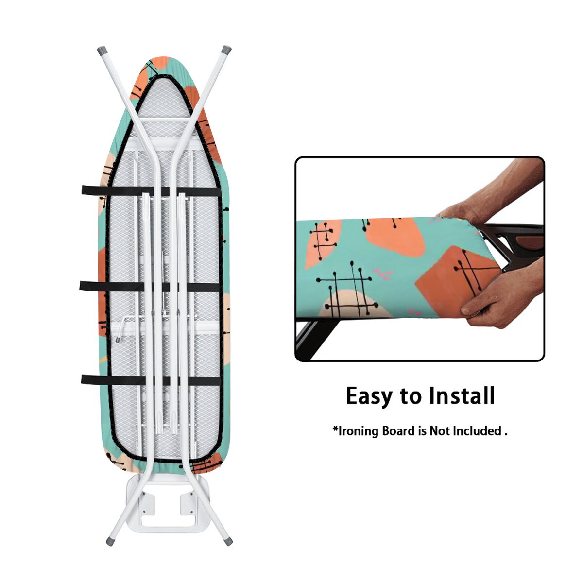 Kate McEnroe New York Retro Boomerang Ironing Board Cover, Mid Century Modern Starburst Laundry AccentIroning Board CoversJEQEJ4CHS8