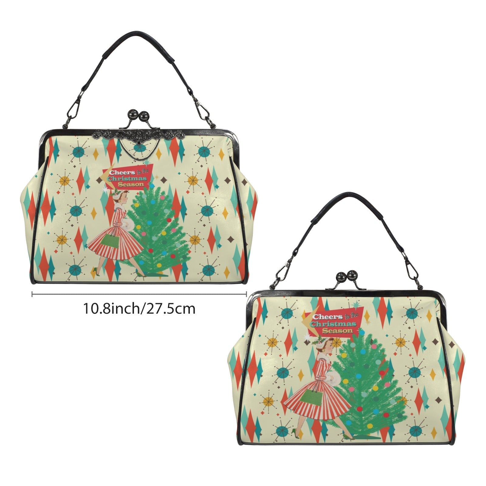 Kate McEnroe New York Retro Christmas Mid Century Franciscan Starburst Kisslock PurseCrossbody BagsD3266993