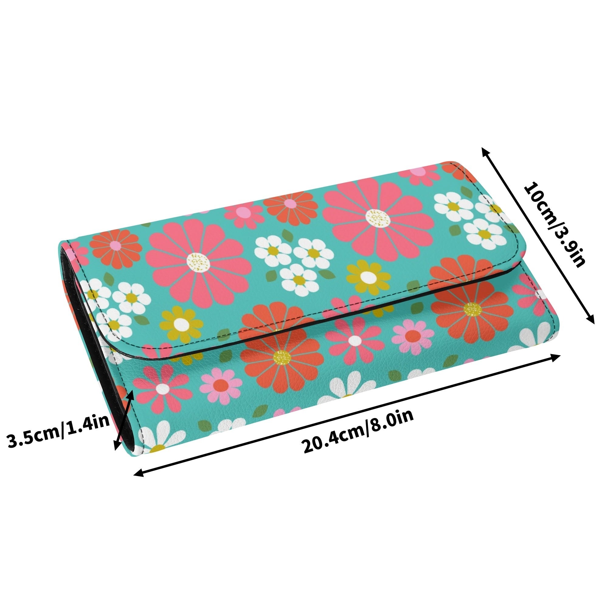 Kate McEnroe New York Retro Daisy Trifold Wallet, Mid Century Modern Floral Long Clutch, Groovy Hippie Flower Power PurseWalletsN7MQMK7W - 1