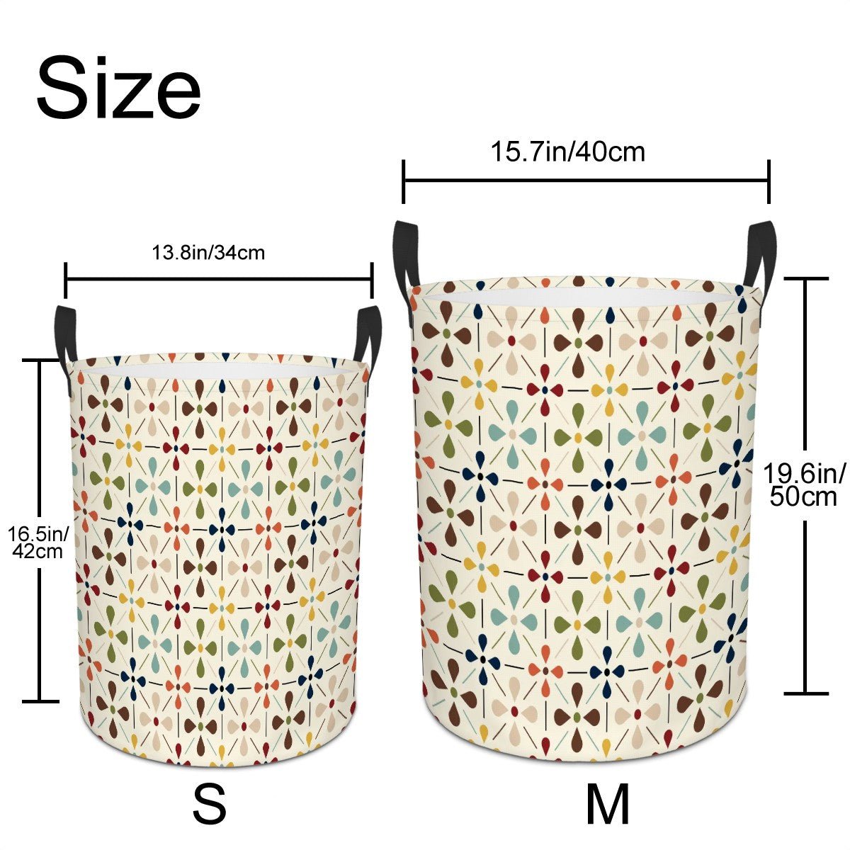 Kate McEnroe New York Retro Danish Floral Laundry Basket, Mid Century Modern Scandinavian Storage Bin, Mod Teardrop OrganizerLaundry Basketsb0KeuHw82d
