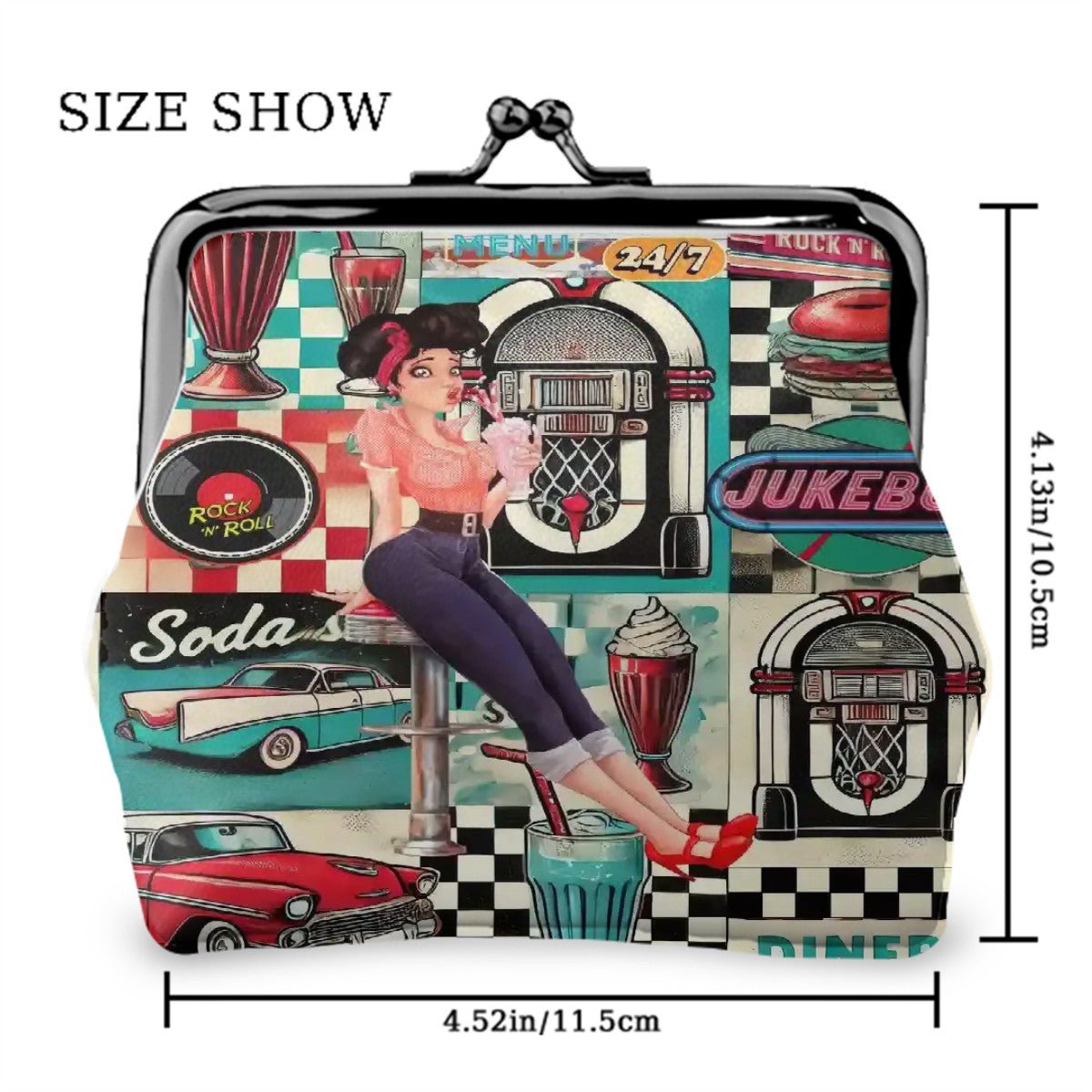 Kate McEnroe New York Retro Diner Coin Purse 1950s Pin Up Rockabilly Kiss Lock WalletCoin Purses70KdhXFRHq