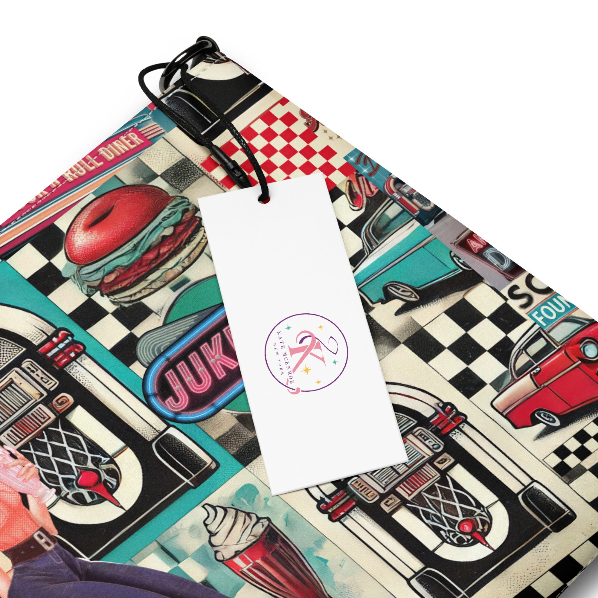 Kate McEnroe New York Retro Diner Pin - Up Crossbody Bag, Vintage 50s Rock n’ Roll Jukebox, Classic American Diner Shoulder Bag, Retro Style PurseHandbags8908257_16708