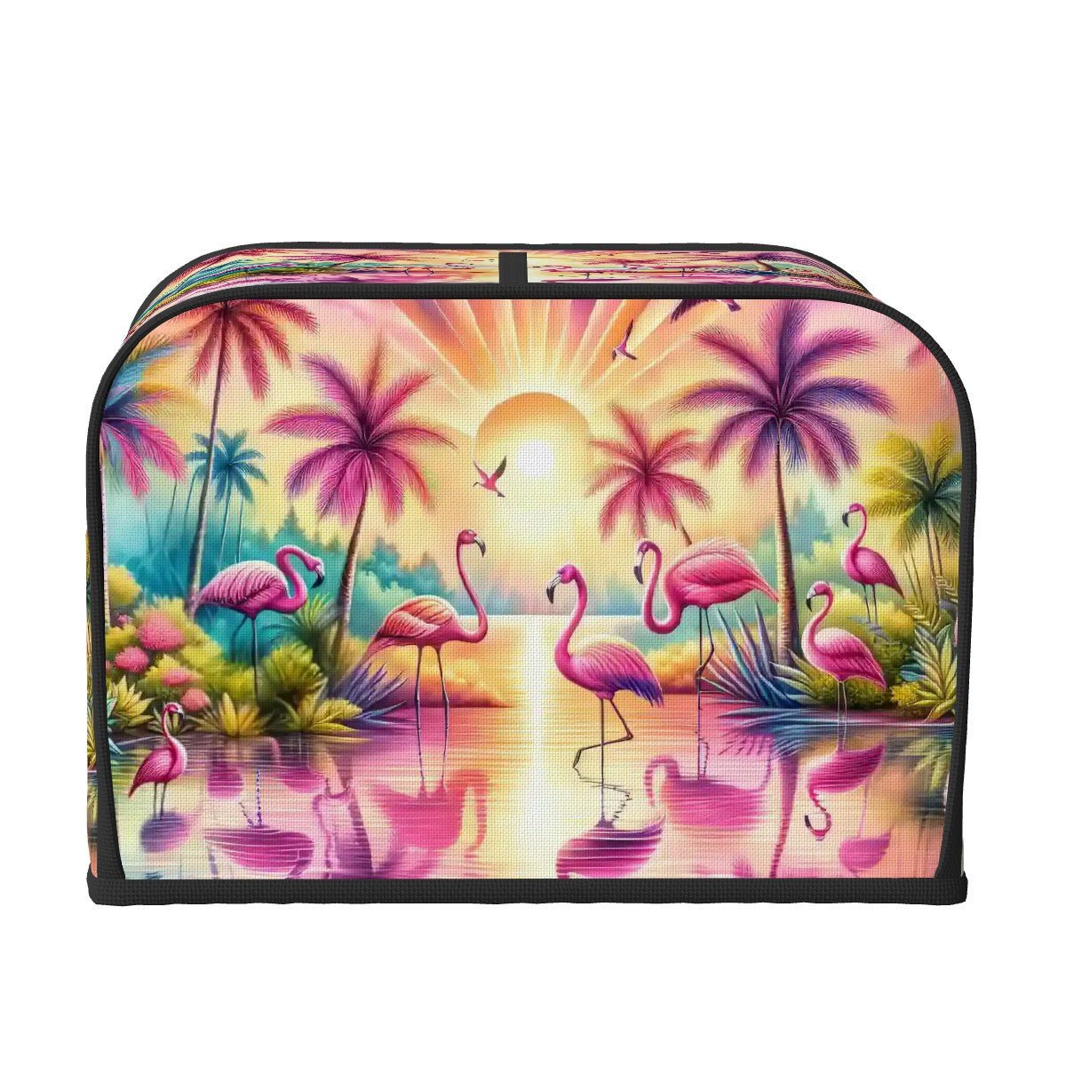 Kate McEnroe New York Retro Flamingo Palm Paradise Toaster Cover, Mid Century Modern Tropical 4 - Slice Appliance ProtectorToaster CoveriuB0XM61gm