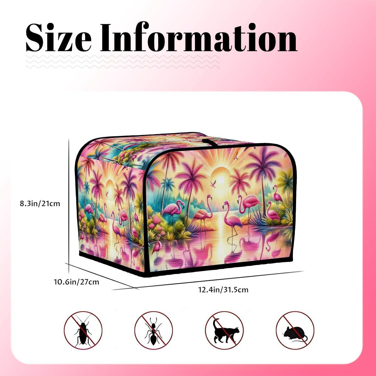 Kate McEnroe New York Retro Flamingo Palm Paradise Toaster Cover, Mid Century Modern Tropical 4 - Slice Appliance ProtectorToaster CoveriuB0XM61gm