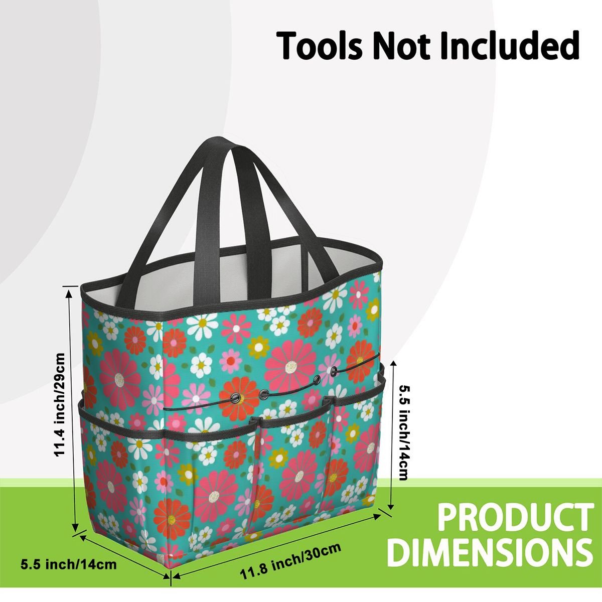Kate McEnroe New York Retro Floral Garden Tool Tote Bag Gardening Organizer CaddyGarden Tool BagDtrBMerjNJ