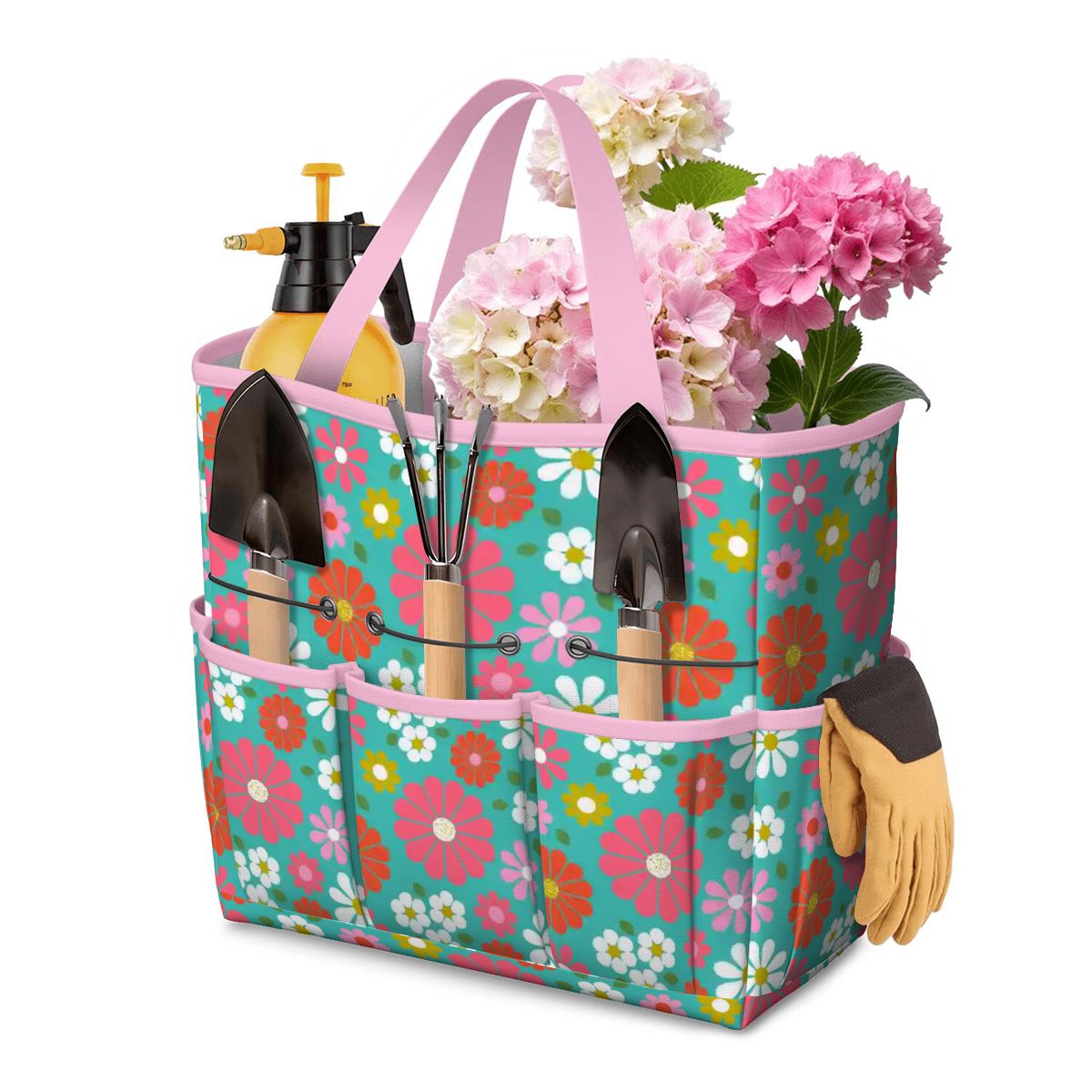 Kate McEnroe New York Retro Floral Garden Tool Tote Bag Gardening Organizer CaddyGarden Tool BagDtrBMerjNJ