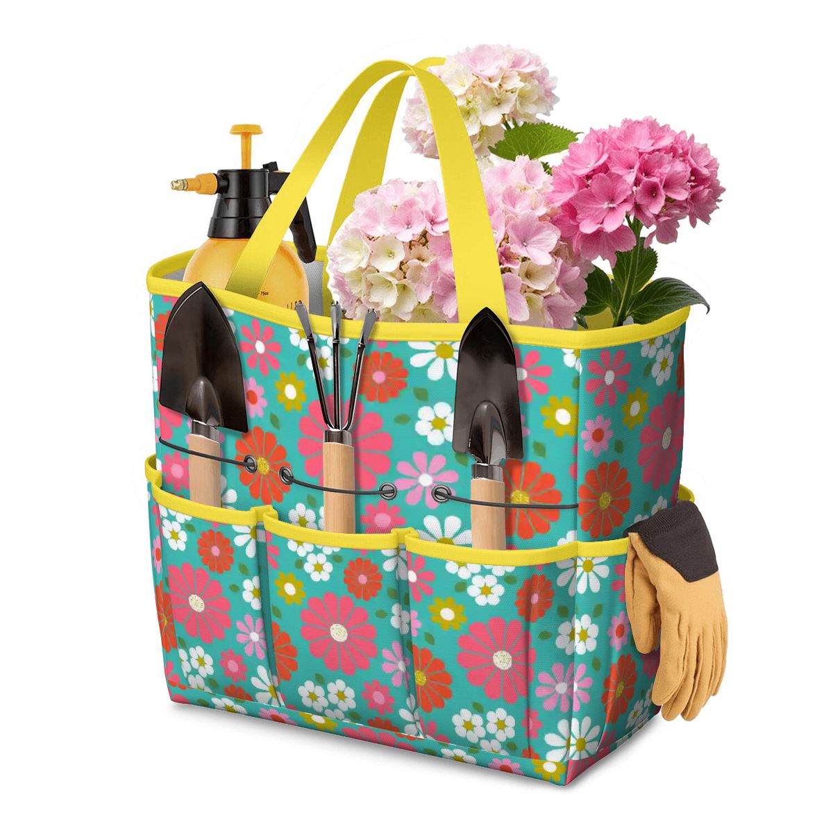 Kate McEnroe New York Retro Floral Garden Tool Tote Bag Gardening Organizer CaddyGarden Tool BagKiELgb7cwh