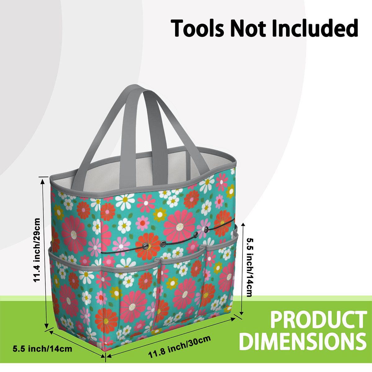 Kate McEnroe New York Retro Floral Garden Tool Tote Bag Gardening Organizer CaddyGarden Tool BagKiELgb7cwh