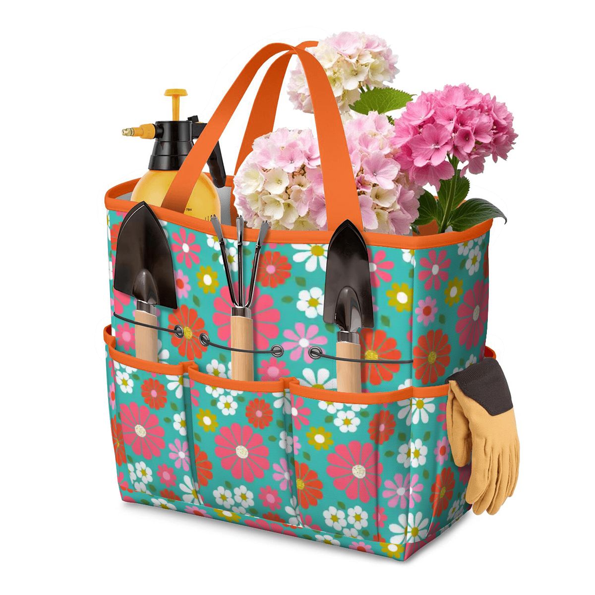 Kate McEnroe New York Retro Floral Garden Tool Tote Bag Gardening Organizer CaddyGarden Tool BagWdORrlNYeN