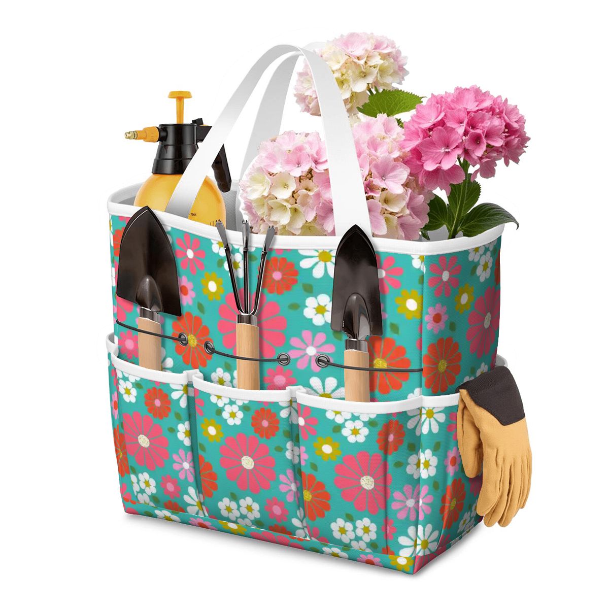 Kate McEnroe New York Retro Floral Garden Tool Tote Bag Gardening Organizer CaddyGarden Tool BagYJ05olPm6y