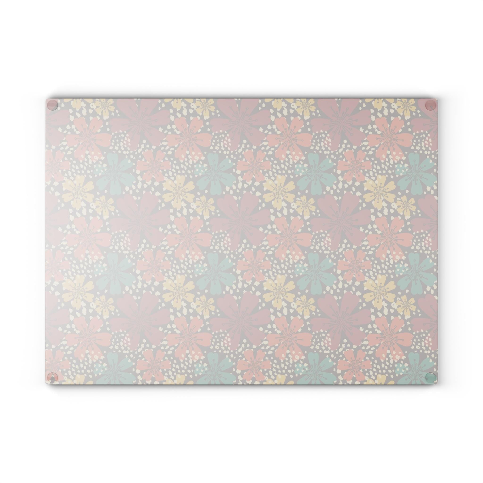 Kate McEnroe New York Retro Floral Glass Cutting Board, Mid Century Modern Kitchen Decor, Vintage Boho KitchenwareCutting Boards18154848544789024515