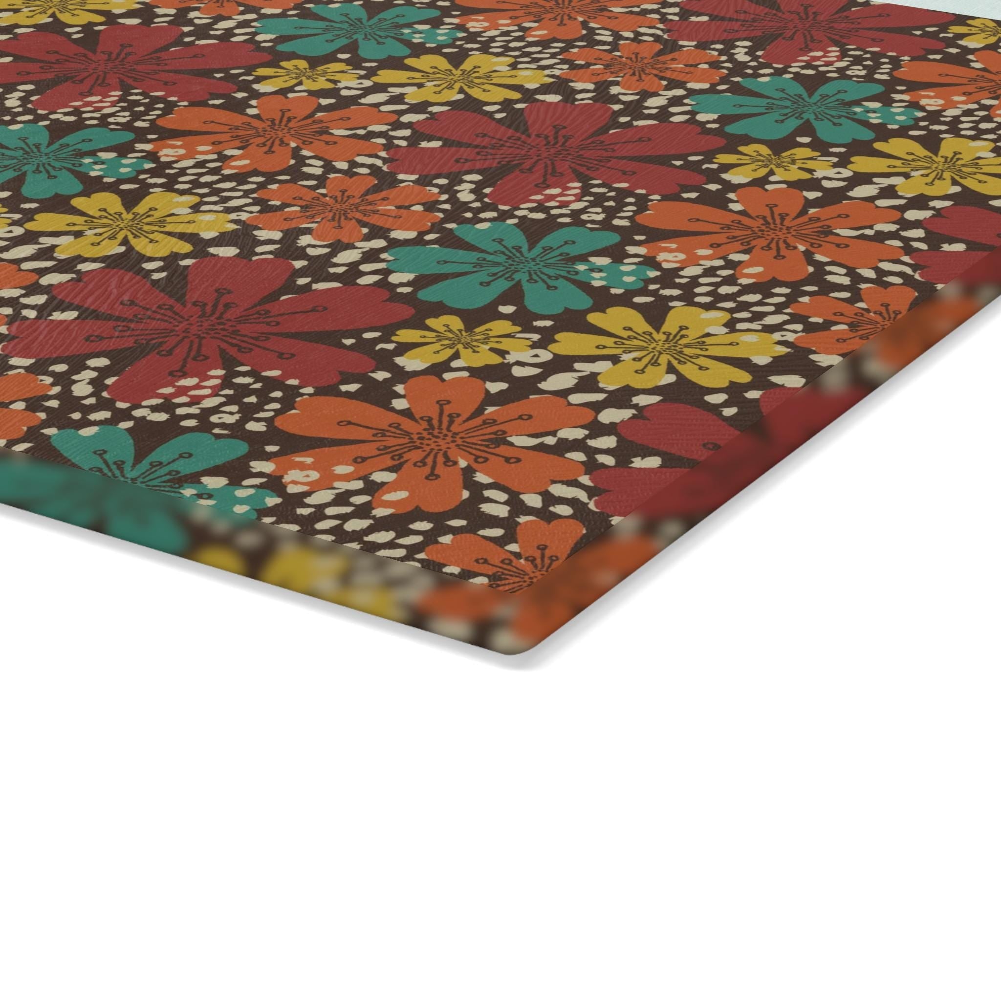 Kate McEnroe New York Retro Floral Glass Cutting Board, Mid Century Modern Kitchen Decor, Vintage Boho KitchenwareCutting Boards18154848544789024515