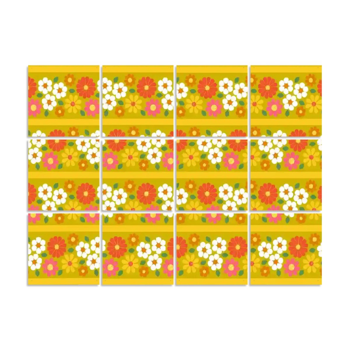 Kate McEnroe New York Retro Floral Mod Hanging Room Divider, Vintage 60s Kitsch Panel Screen, Mid Century Modern Home AccentRoom DividersoZU1cQXM4H