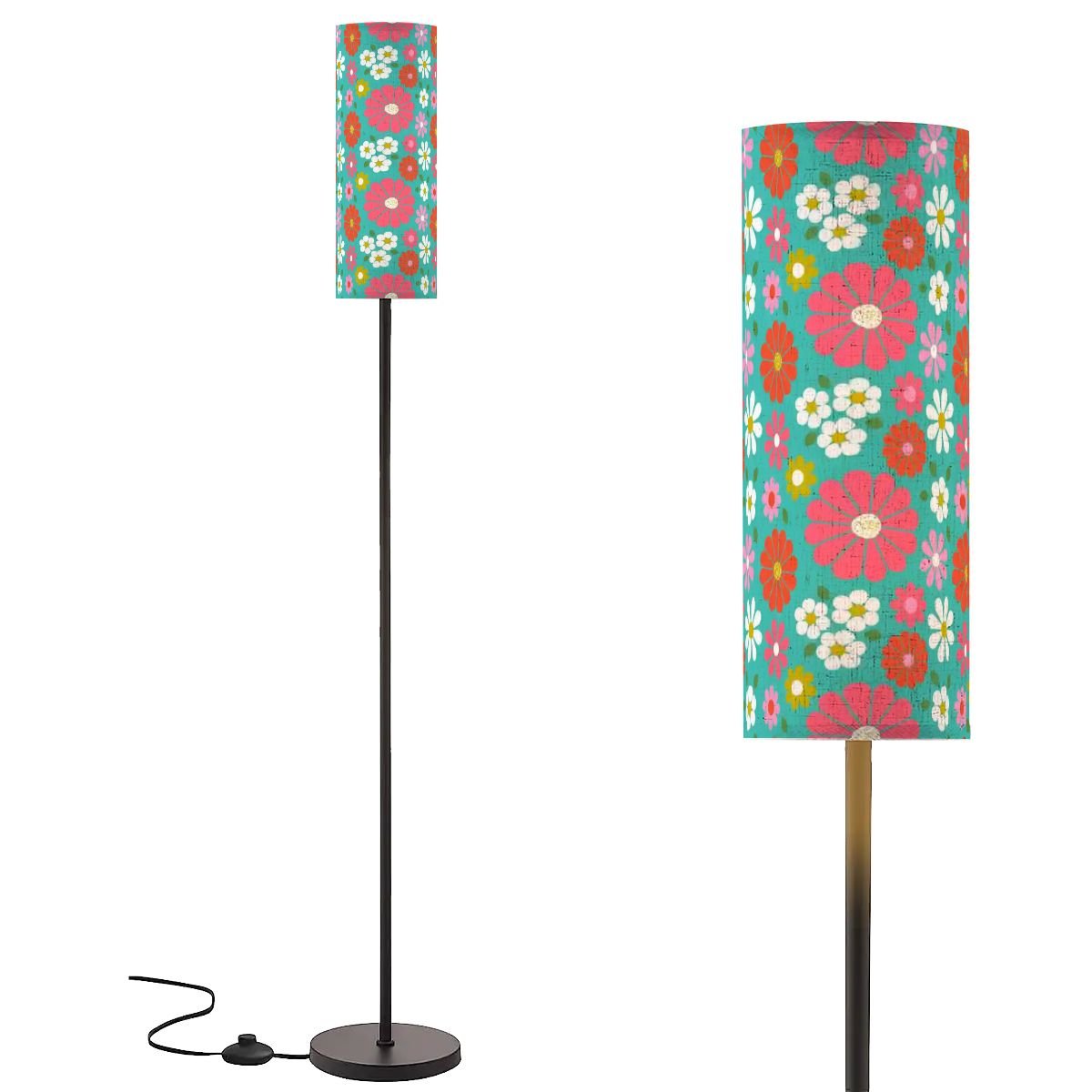 Kate McEnroe New York Retro Floral Tall Floor Lamp, Mid Century Modern Groovy LightingTall Floor Lampswo0TwDKBjj