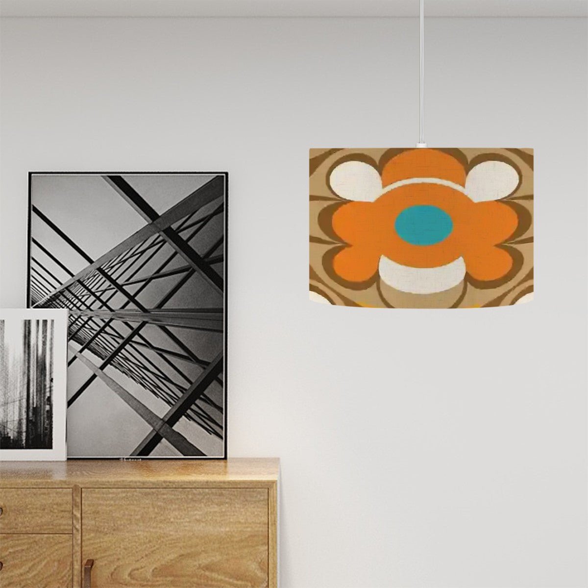 Kate McEnroe New York Retro Flower Power Pendant Lamp, 60s Groovy Mod Lighting, Vintage MCM Floral Decor, Mid Century Modern Hanging Light FixtureCeiling LightingmTeUuC3d0L