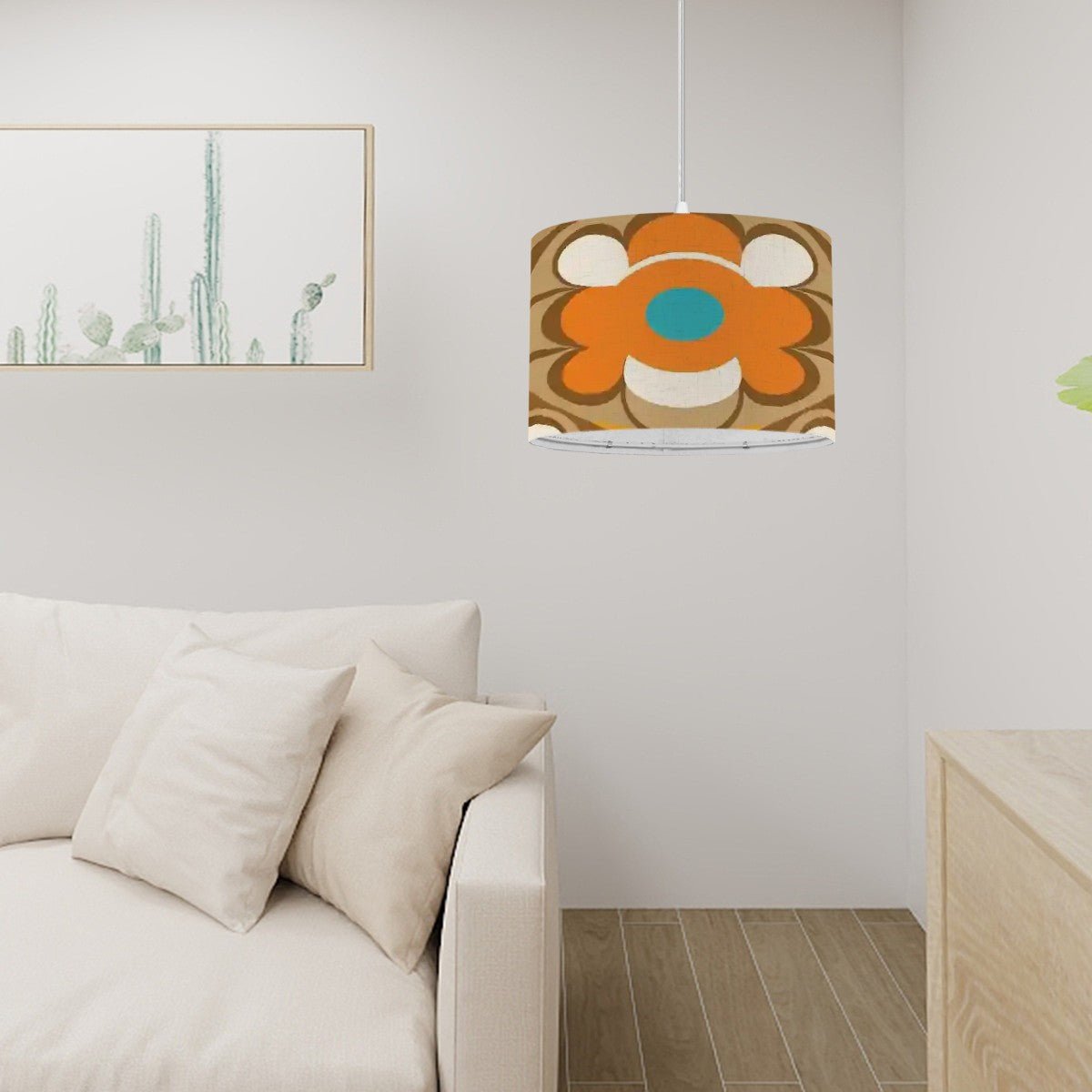 Kate McEnroe New York Retro Flower Power Pendant Lamp, 60s Groovy Mod Lighting, Vintage MCM Floral Decor, Mid Century Modern Hanging Light FixtureCeiling LightingmTeUuC3d0L