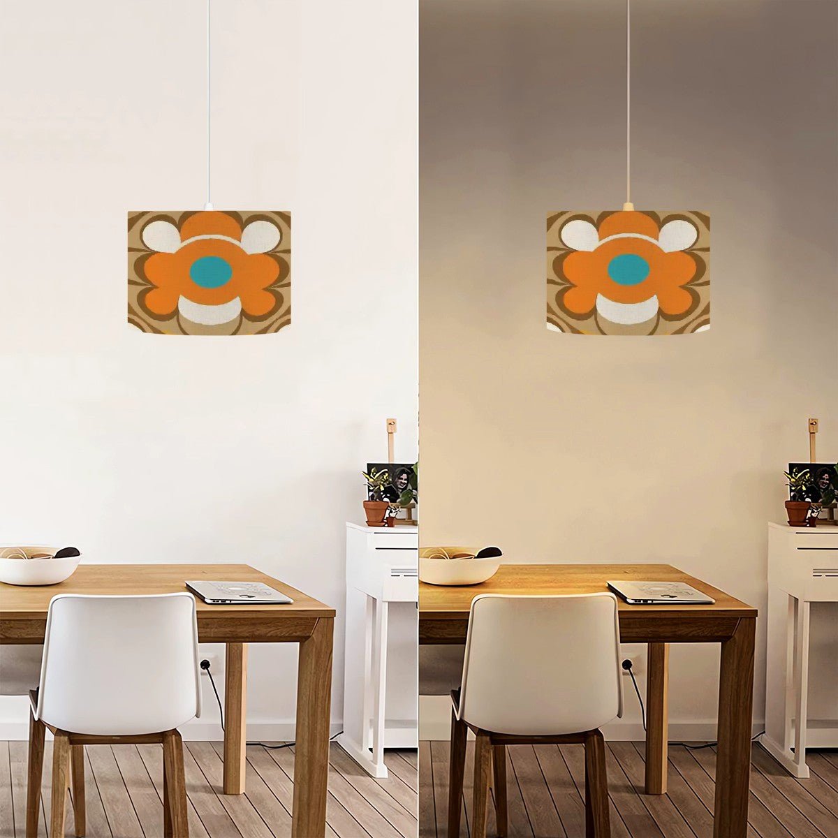 Kate McEnroe New York Retro Flower Power Pendant Lamp, 60s Groovy Mod Lighting, Vintage MCM Floral Decor, Mid Century Modern Hanging Light FixtureCeiling LightingmTeUuC3d0L