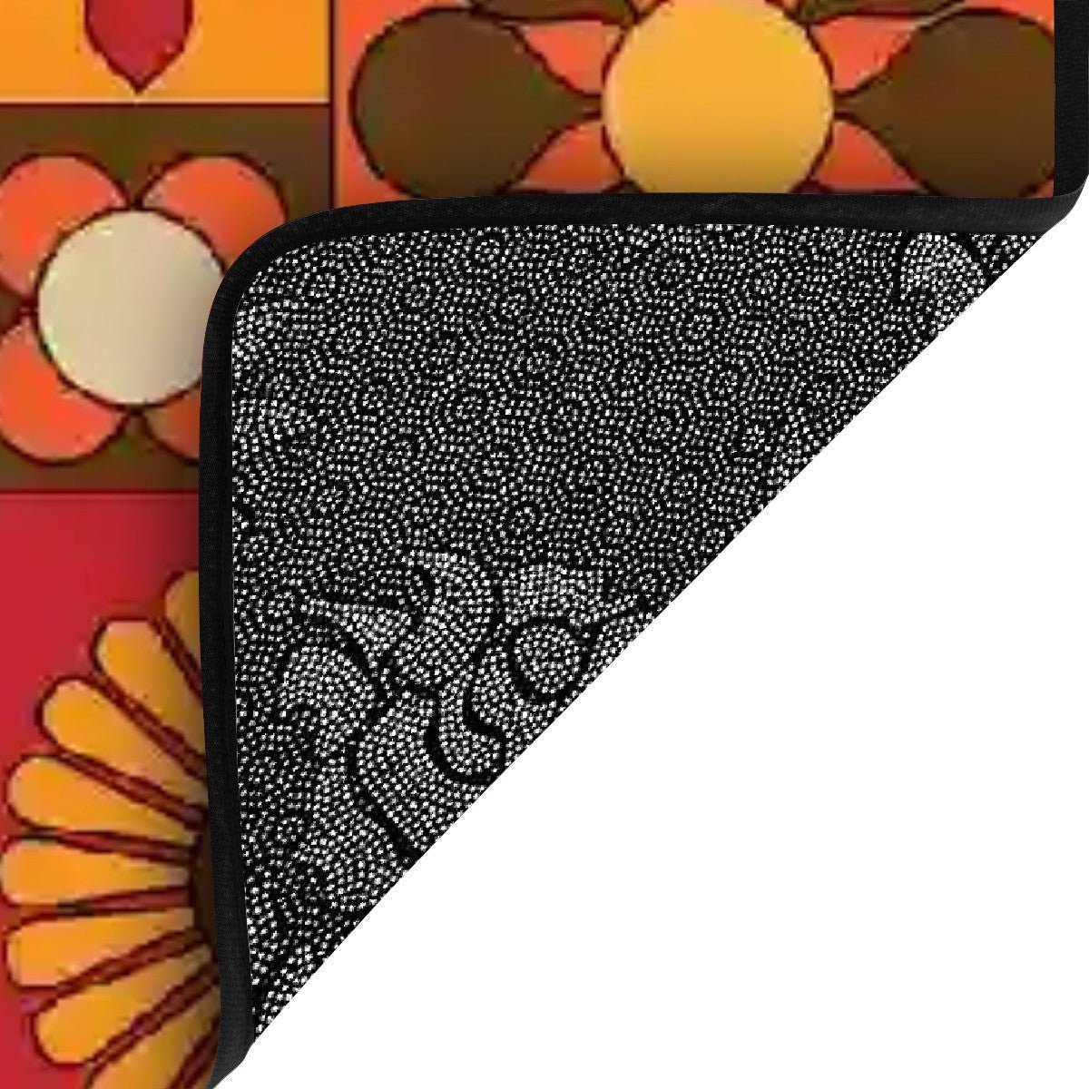 Kate McEnroe New York Retro Flower Power Stair Tread Covers, 70s Mid Century Modern Non Slip Step Mats, MCM Groovy Orange Brown Floor ProtectorsStair TreadsWoFAybmH8x