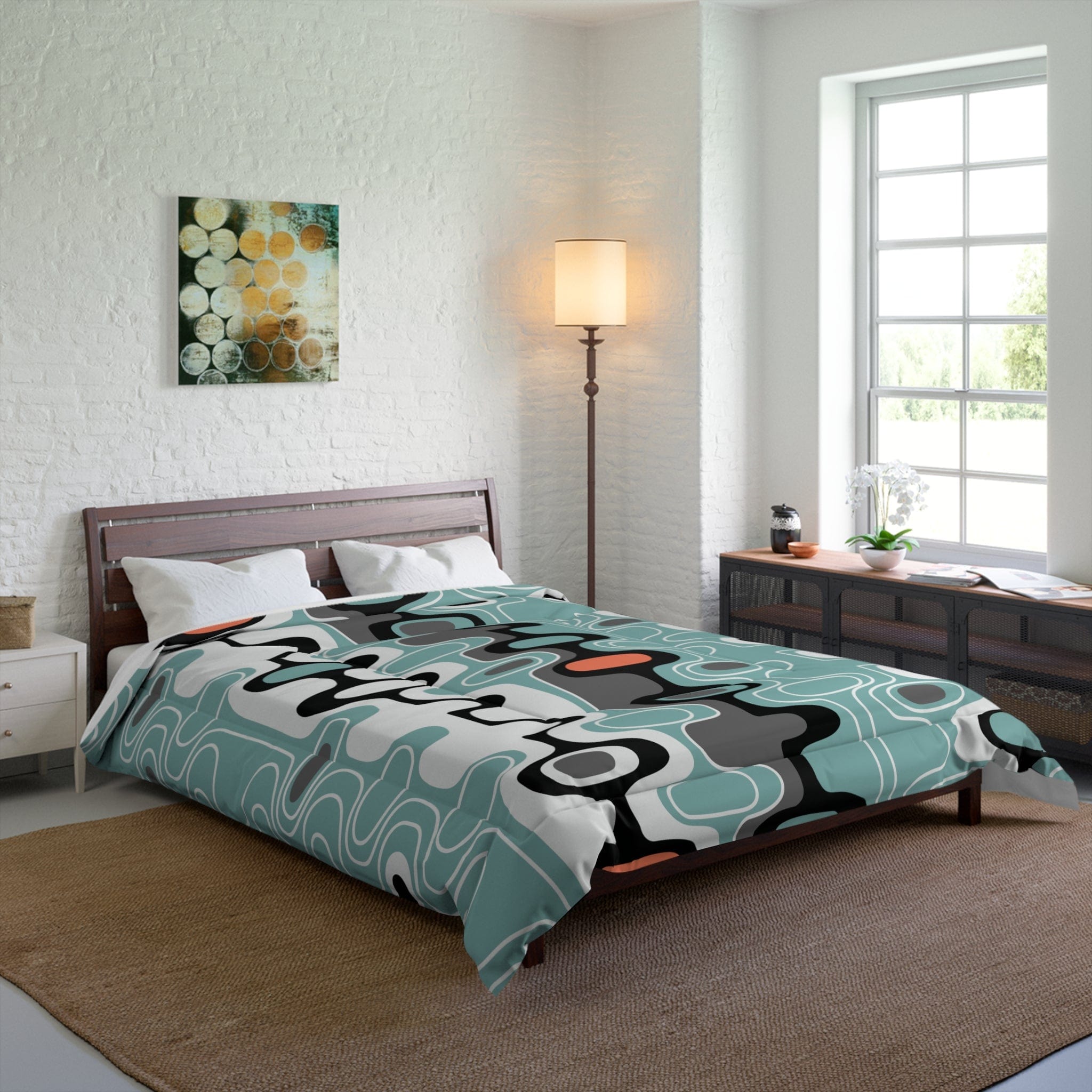 Kate McEnroe New York Retro Geometric Abstract Mid Century Modern ComforterComforters27717269610660082705