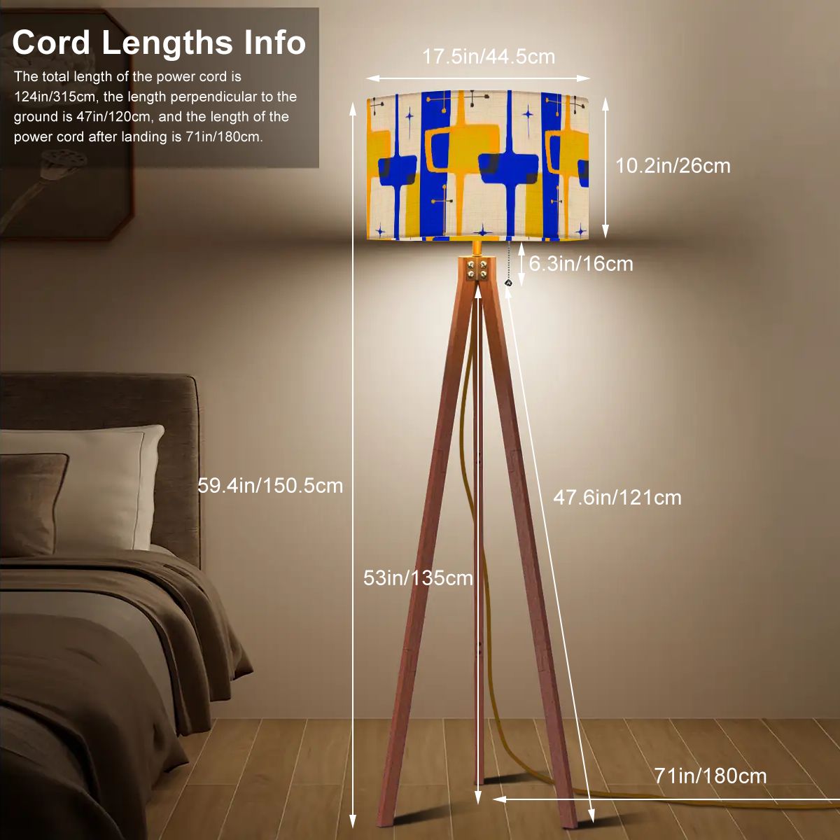 Kate McEnroe New York Retro Geometric Mid Century Modern Tripod Floor LampTripod Floor LampsbS7JRJnagn