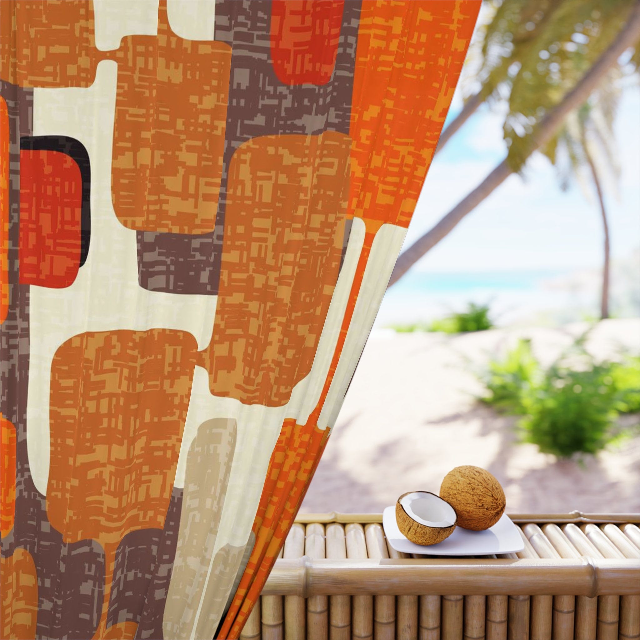 Kate McEnroe New York Retro Geometric Mid Century Modern Window Curtain, Vintage Atomic Age Decor, MCM Curtain Panels, Living Room, Bedroom Decor - 126981823Window CurtainsW3D - GRO - DES - SH2