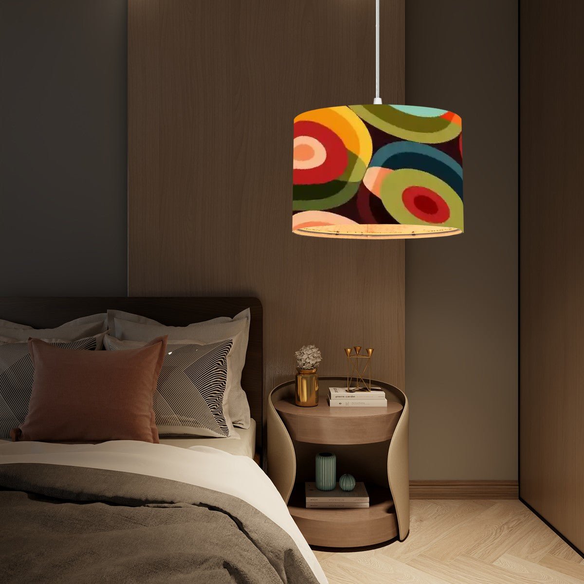 Retro Geometric Orb Pendant Light, Mid Century Modern Hanging Lamp