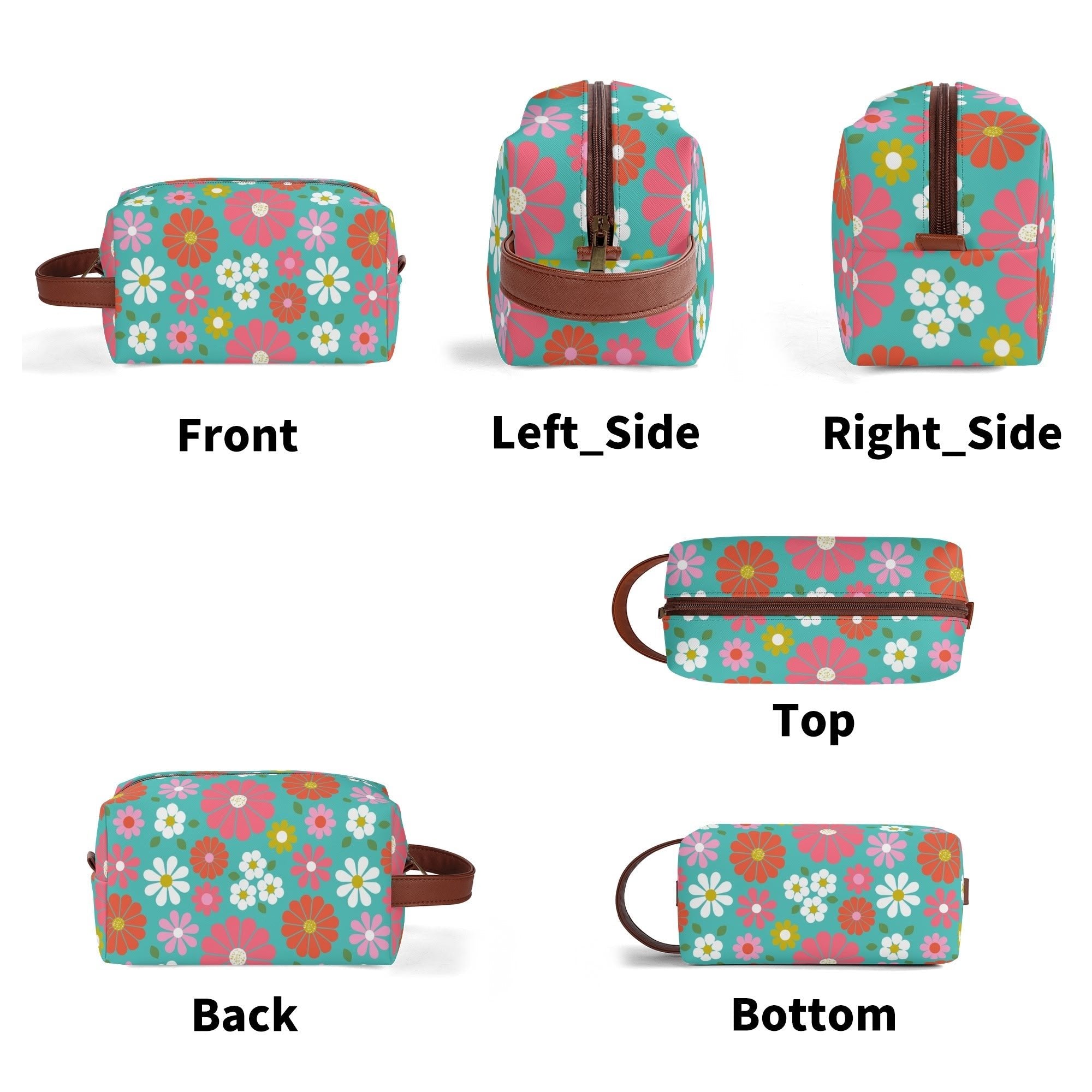 Kate McEnroe New York Retro Groovy 60s Floral Cosmetic Bag, MCM Daisy Toiletry Bag, Vintage Flower Power Travel CaseCosmetic & Toiletry BagsN2M4MEKN - 1