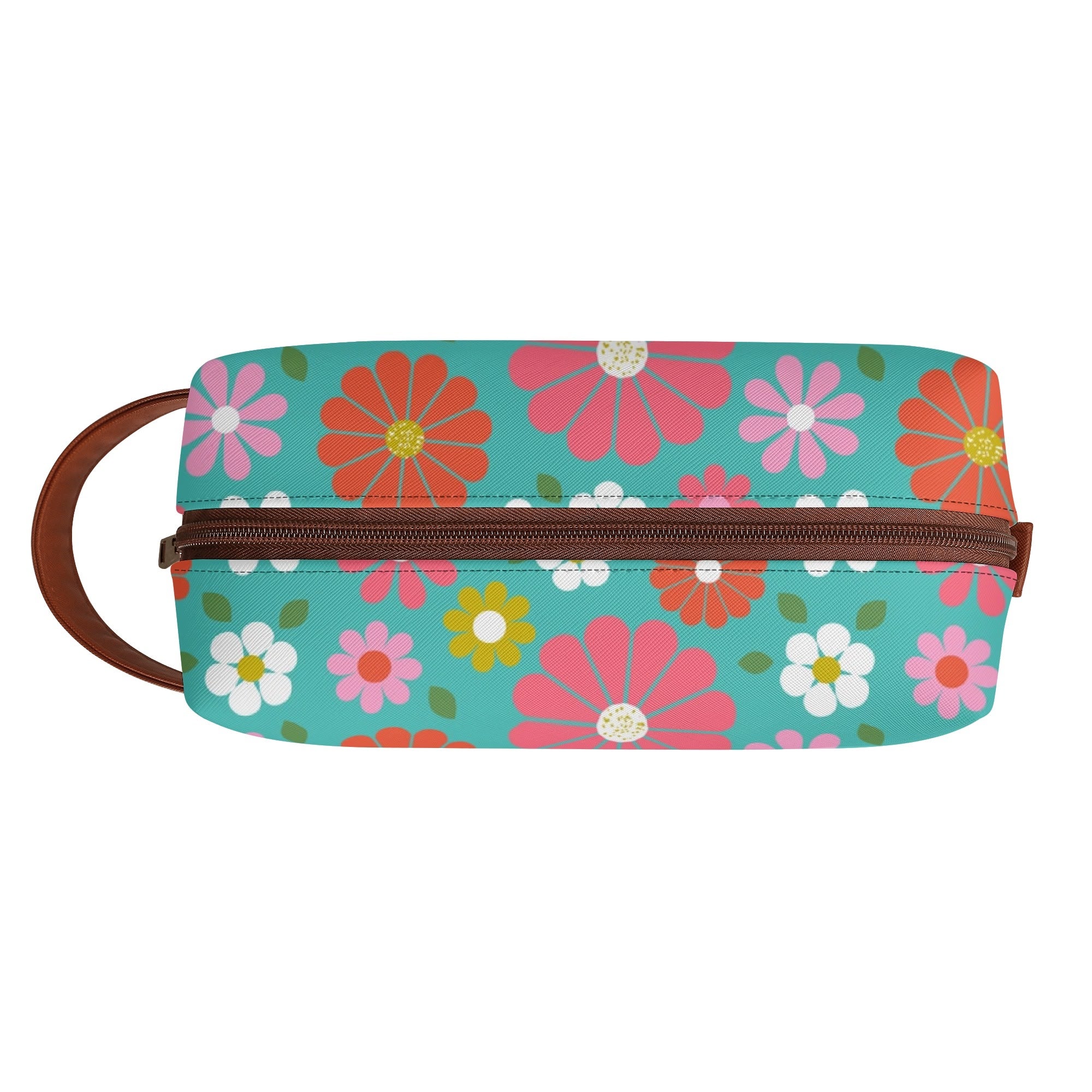 Kate McEnroe New York Retro Groovy 60s Floral Cosmetic Bag, MCM Daisy Toiletry Bag, Vintage Flower Power Travel CaseCosmetic & Toiletry BagsN2M4MEKN - 1