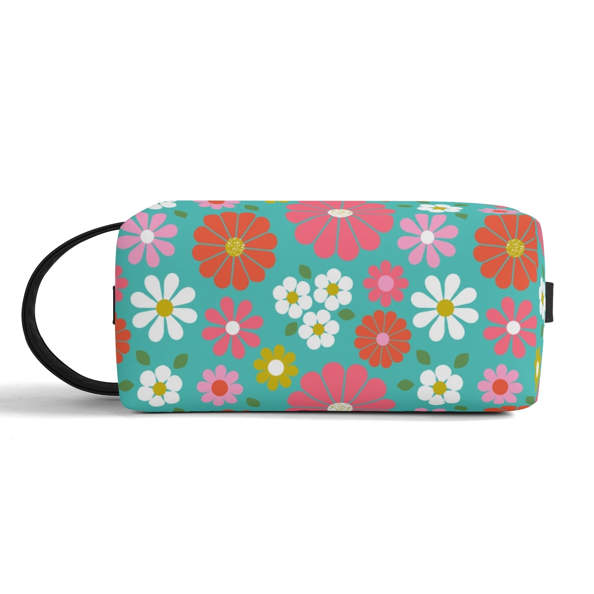 Kate McEnroe New York Retro Groovy 60s Floral Cosmetic Bag, MCM Daisy Toiletry Bag, Vintage Flower Power Travel CaseCosmetic & Toiletry BagsN2M4MEKN - 2