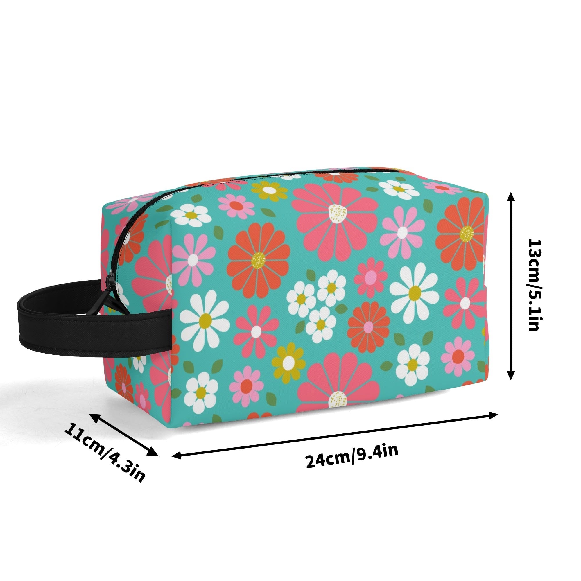 Kate McEnroe New York Retro Groovy 60s Floral Cosmetic Bag, MCM Daisy Toiletry Bag, Vintage Flower Power Travel CaseCosmetic & Toiletry BagsN2M4MEKN - 2